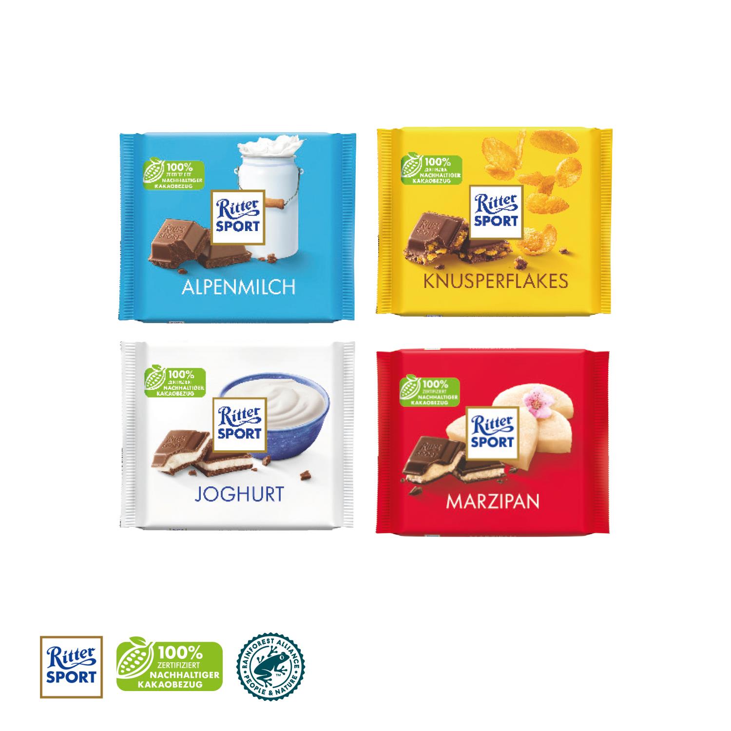 Ritter SPORT mit Werbebanderole Ritter SPORT