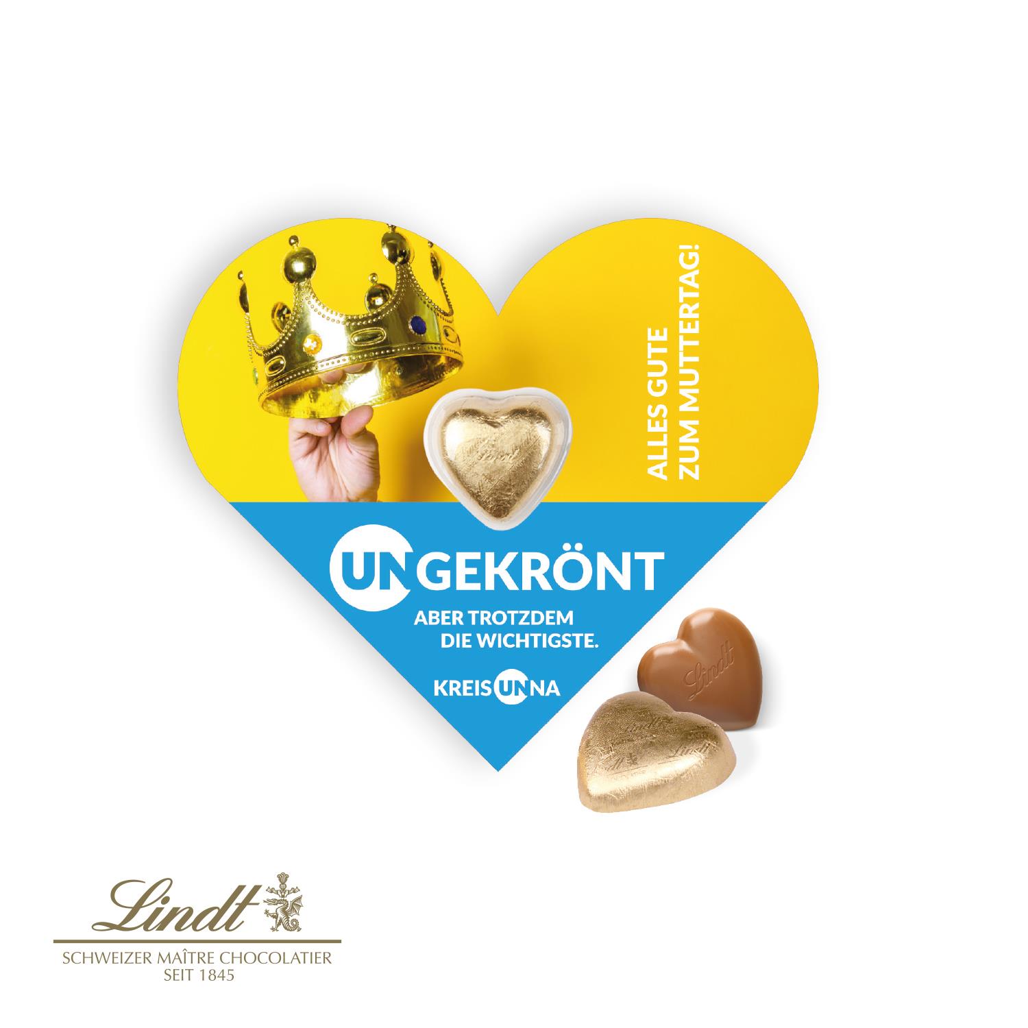 Schokokarte ´Herz´ mit Lindt Herz Lindt