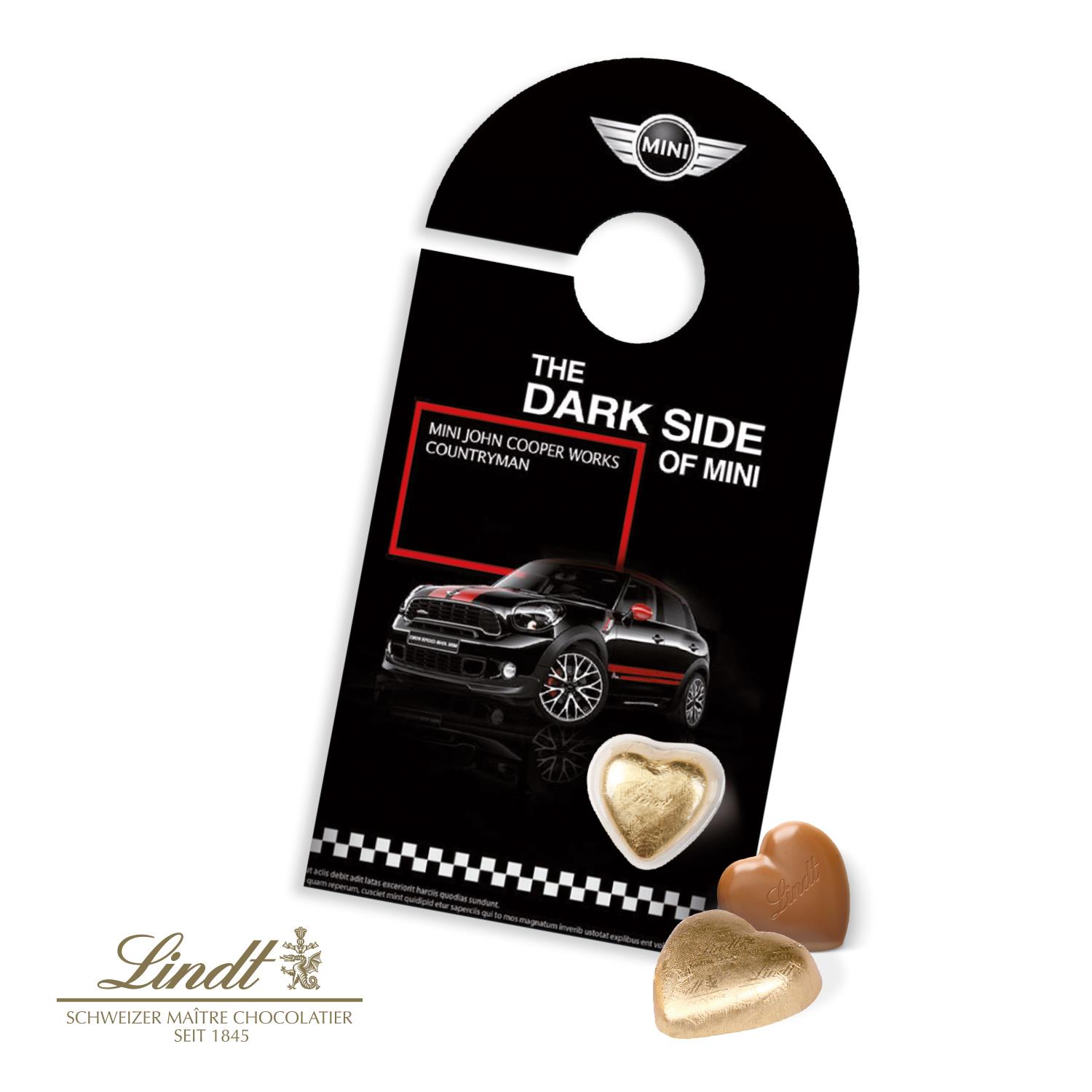 Schokokarte ´Türanhänger´ mit Lindt Herz Lindt