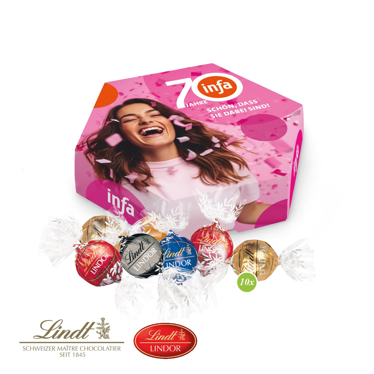 Süße Präsentbox ´Maxi´ mit Lindt Lindor Pralinés Lindt