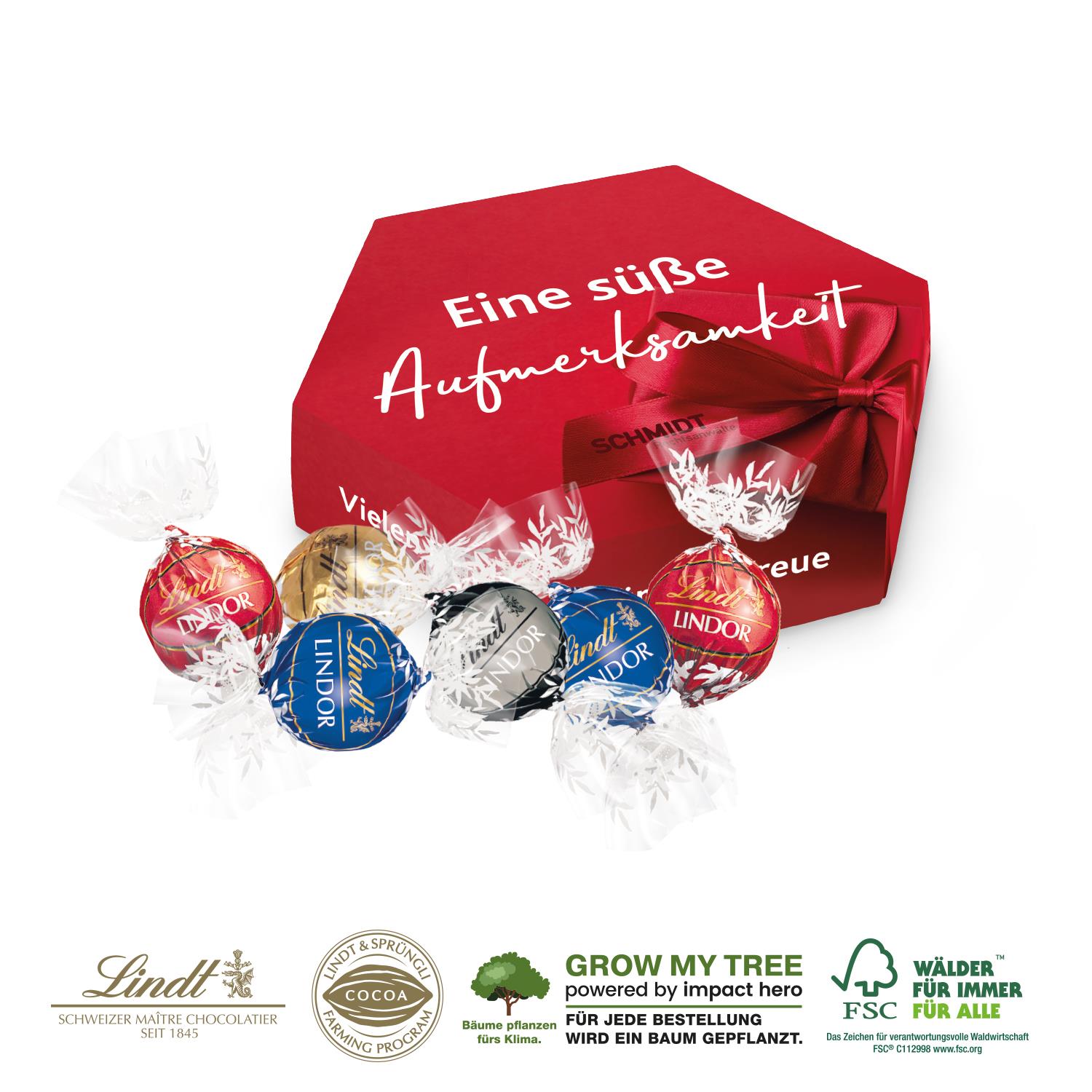 Süße Präsentbox ´Maxi´ mit Lindt Lindor Pralinés Lindt