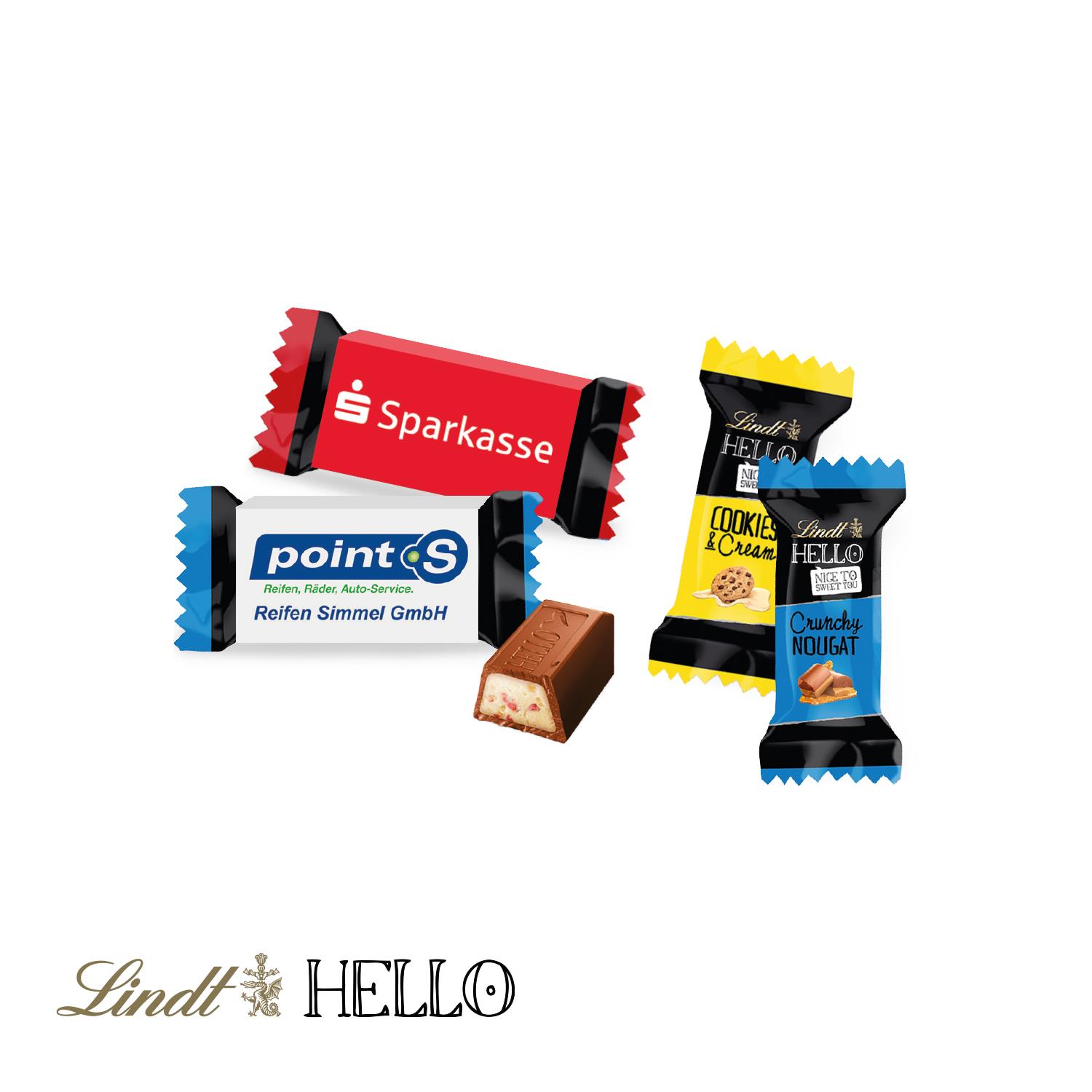 Lindt HELLO im Werbeschuber Lindt HELLO