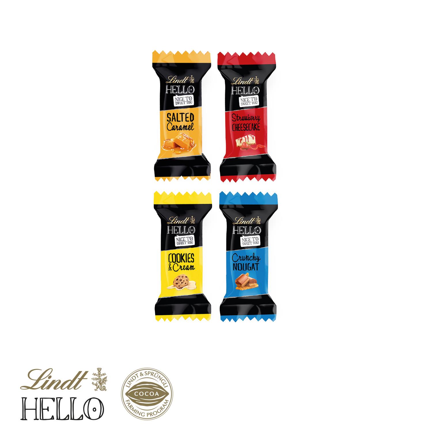 Lindt HELLO im Werbeschuber Lindt HELLO