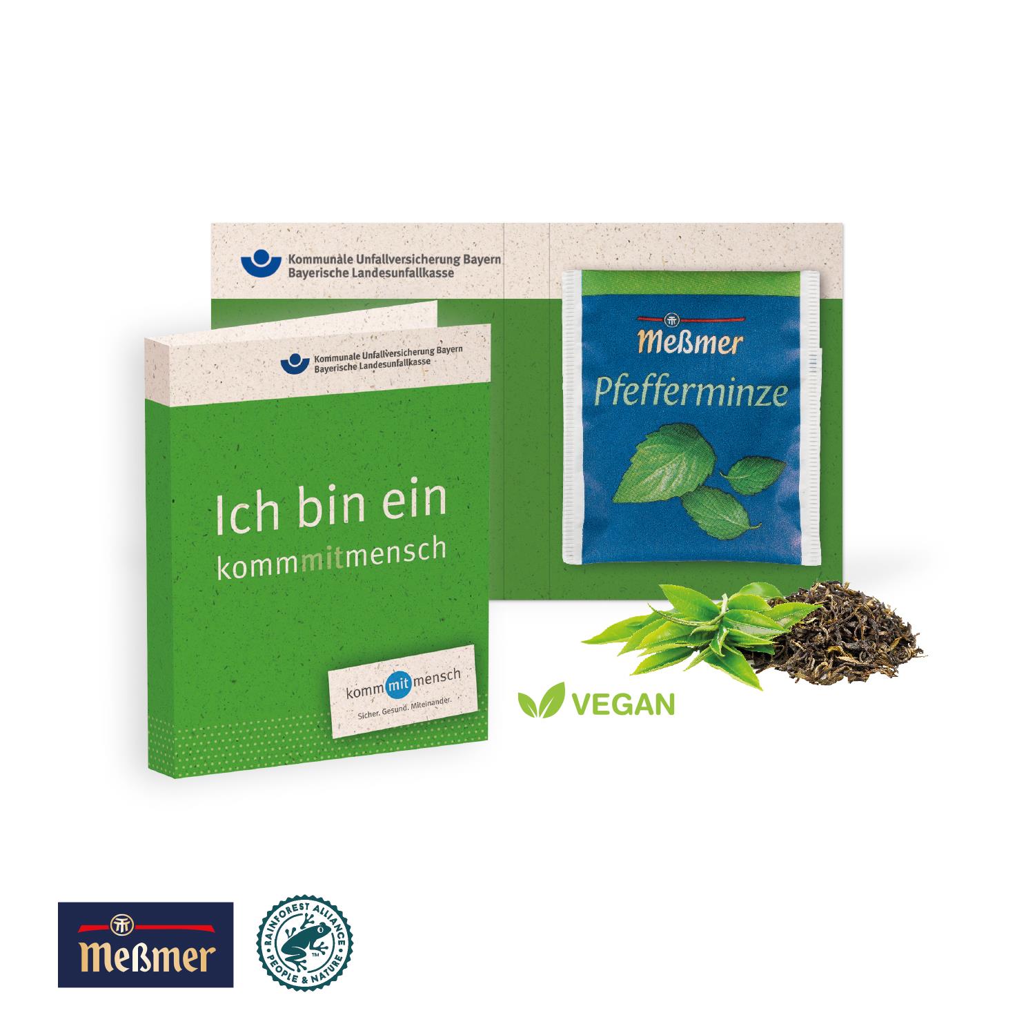Werbe-Klappkarte mit Premium-Tee Meßmer
