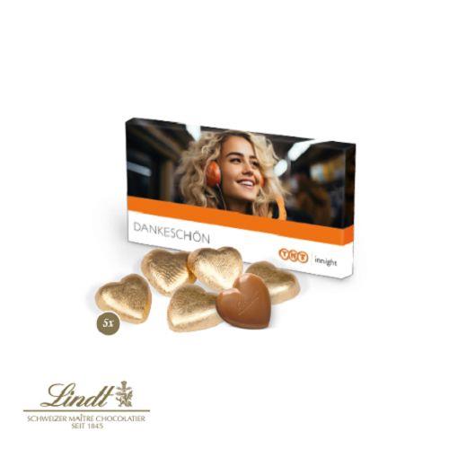Präsentbox mit Lindt Schokoherzen Lindt