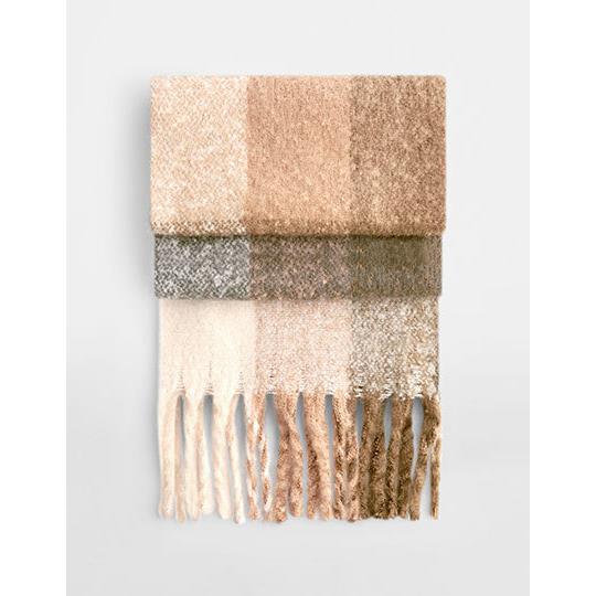 Fluffy Check Scarf