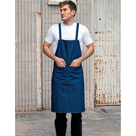 Hobby apron with cross bands and pocket