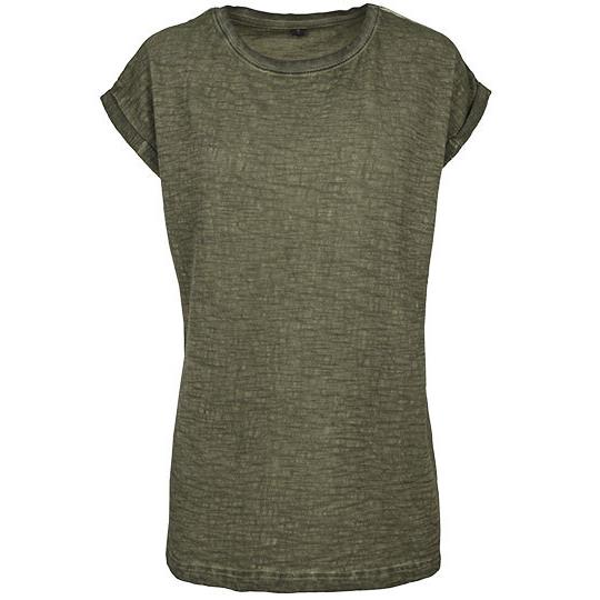 Ladies` Spray Dye Extended Shoulder Tee