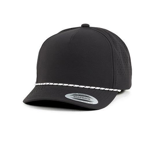 YP Classics 5-Panel Snapback Cap with Perforations and Braided Rope