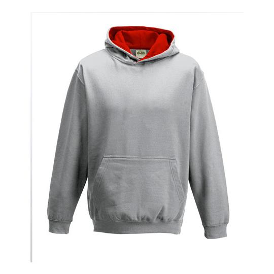 Heather Grey Fire Red