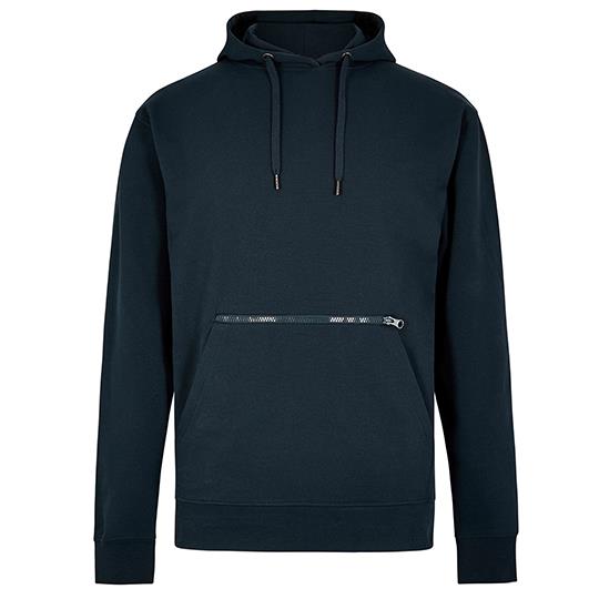 Regular Fit Pique Hoodie with Zipped Pocket
