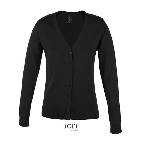 Women´s Golden V-Neck Knitted Cardigan