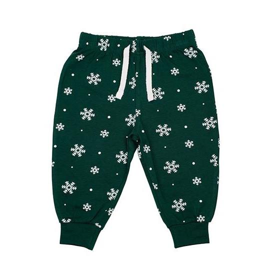Bottle Green White Snowflakes