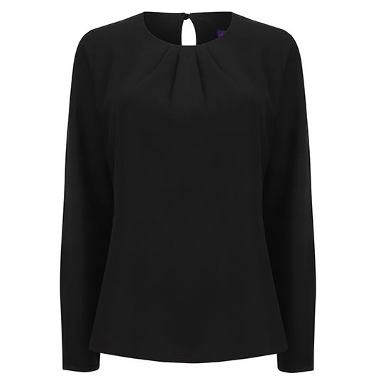 Ladies´ Pleat Front Long Sleeved Blouse