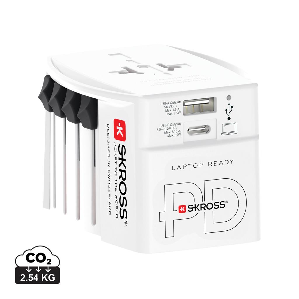 SKROSS World Travel Adapter MUV 65W PD mit USB-C-Kabel