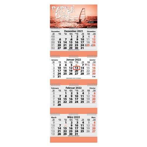 4-Monats Faltkalender ´Quatrus-Deluxe Ring-Wire´