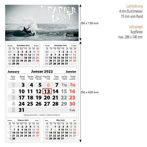 5-Monats DIN A3 Kalender ´Five´