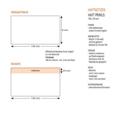 Haftnotizen 134 x 70 mm, 4-farbig bedruckt