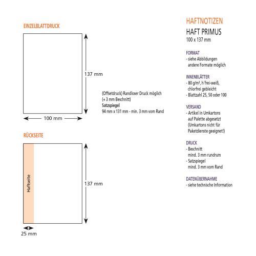 Haftnotizen 100 x 137 mm, 4-farbig bedruckt