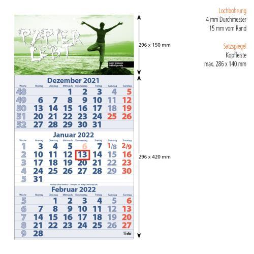 3-Monats DIN A3 Kalender ´Trinus B´
