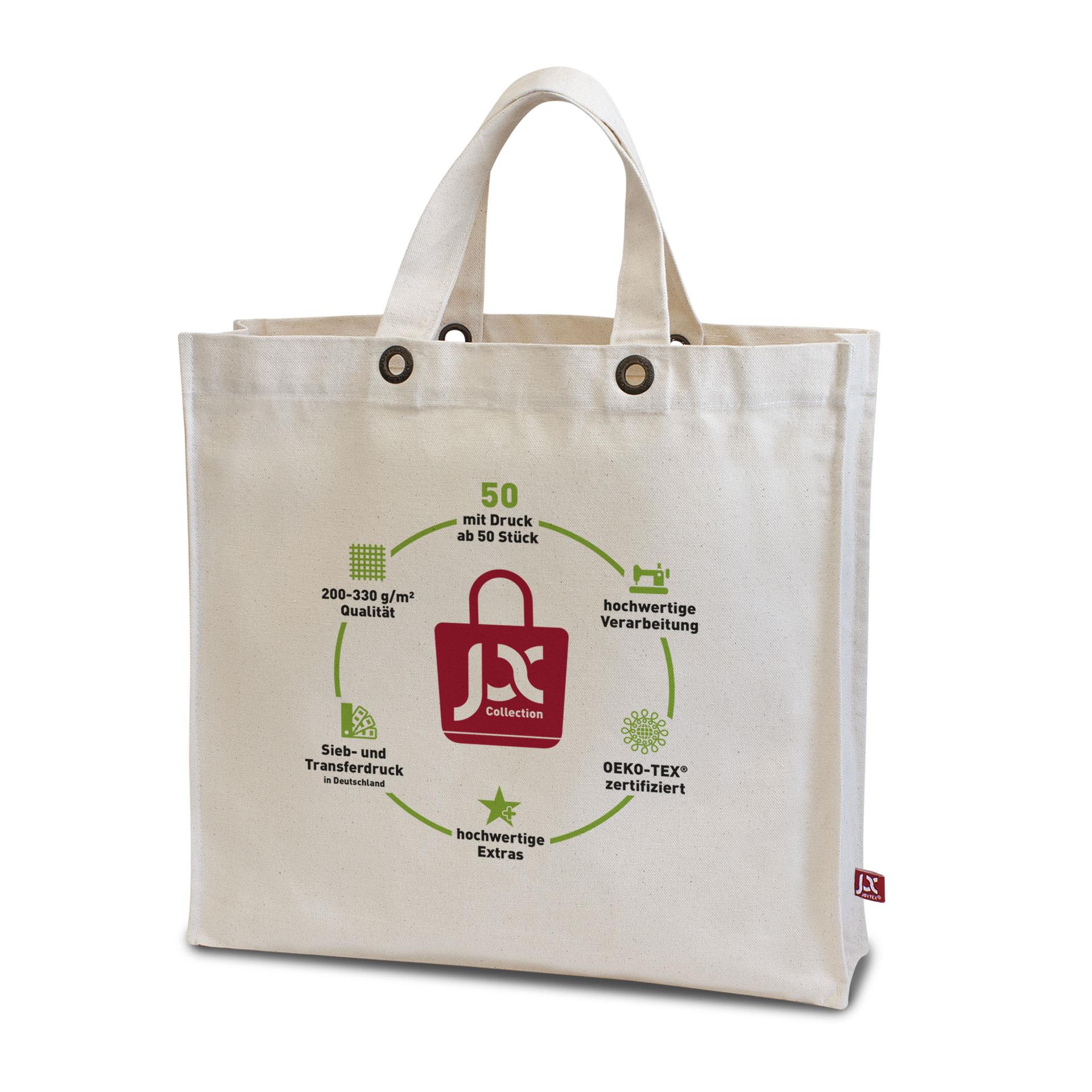 MACAU – Canvas-Tasche mit Boden- und Seitenfalte sowie Metallösen