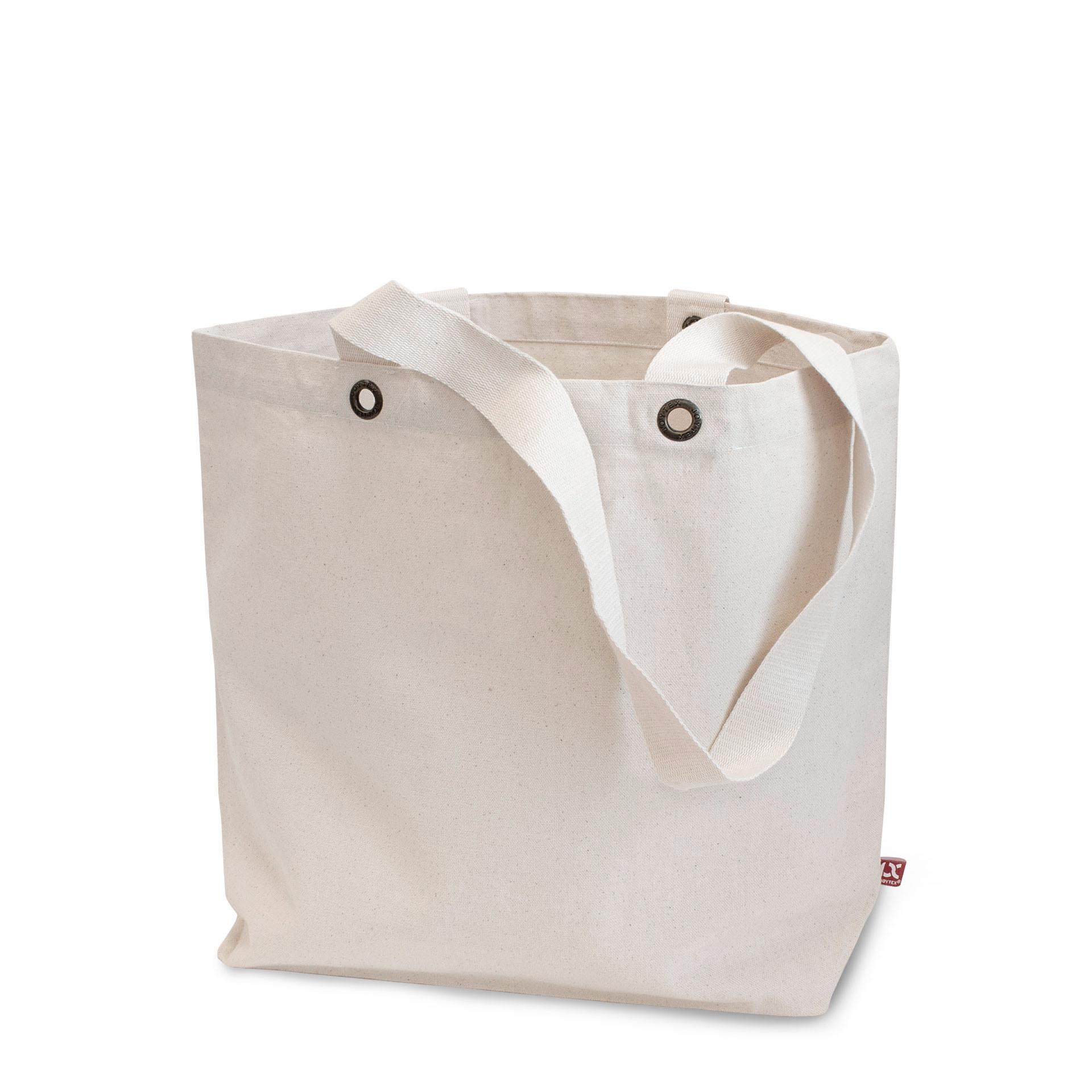 LAGOS – Canvas-Tasche mit Bodenfalte, langen Henkeln und Metallösen