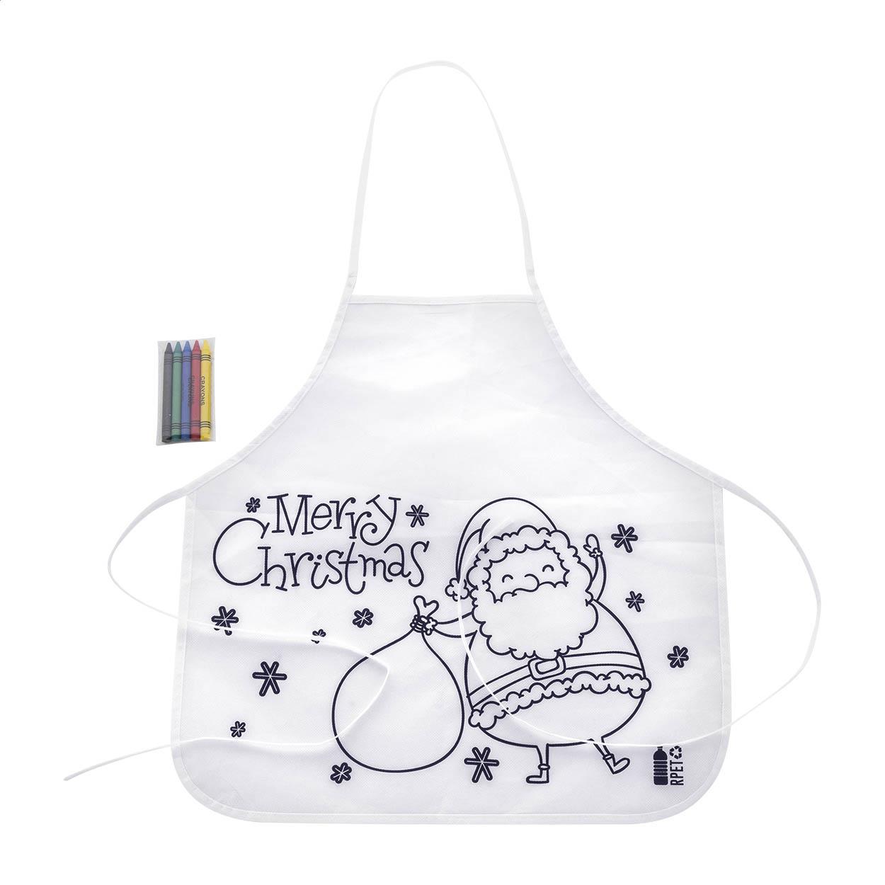 Weihnachtsschürze zum Ausmalen für Kinder