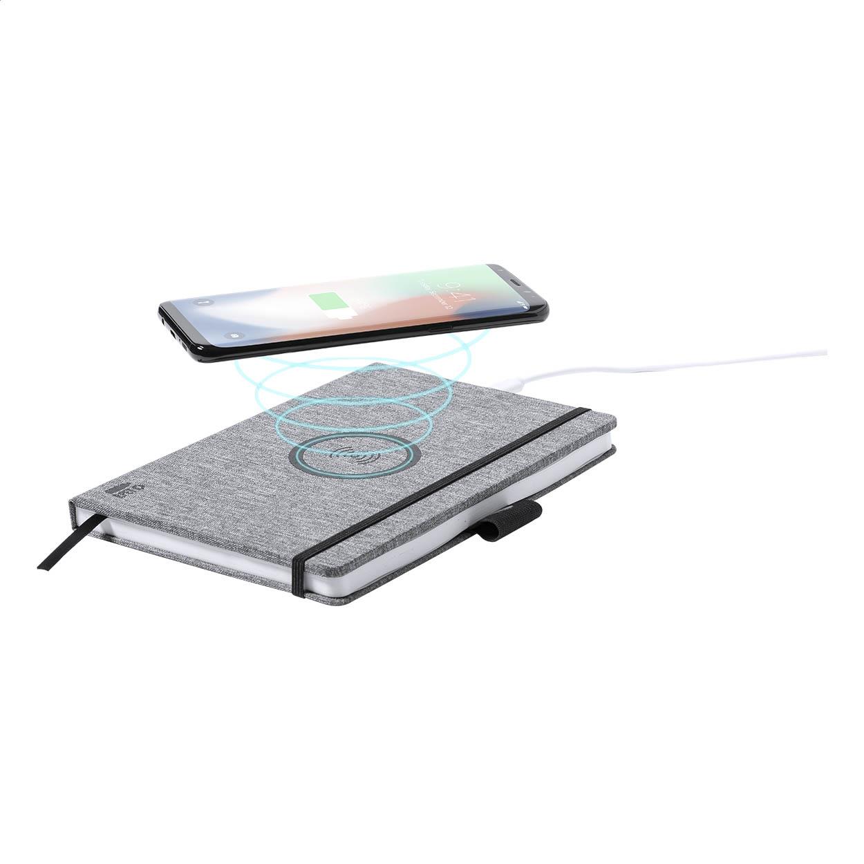 Notizbuch mit Wireless-Charger