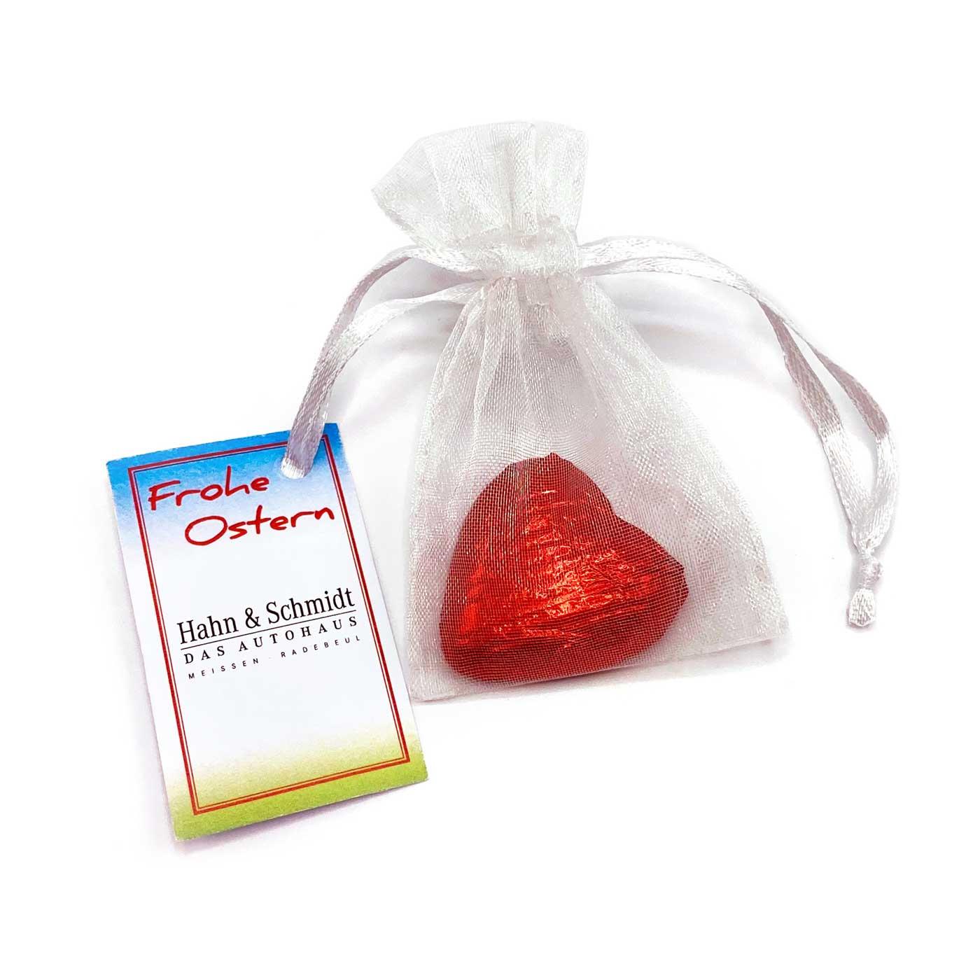 Organzasäckchen ´Single Heart´, mit Kärtchen