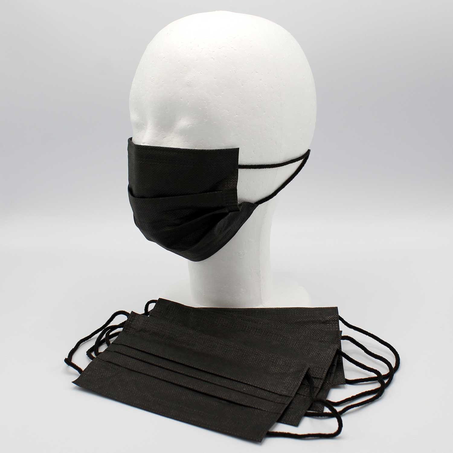 Medizinische 3-lagige schwarze Mundmaske EN14683 | sofort lieferbar