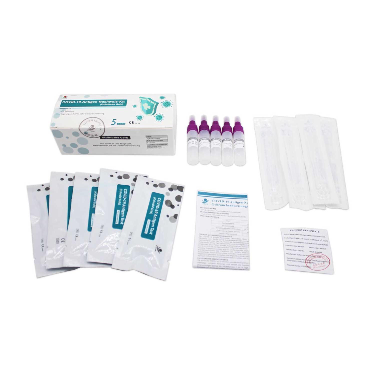 5er Pack SARS-CoV-2 - Antigen-Rapid-Schnelltest BfARM gelistet CE Test | Preis pro Stück