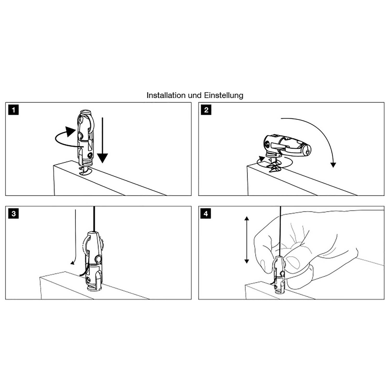 Drahtseilaufhängung für Schallschutzplatten 2,5 cm Stärke
