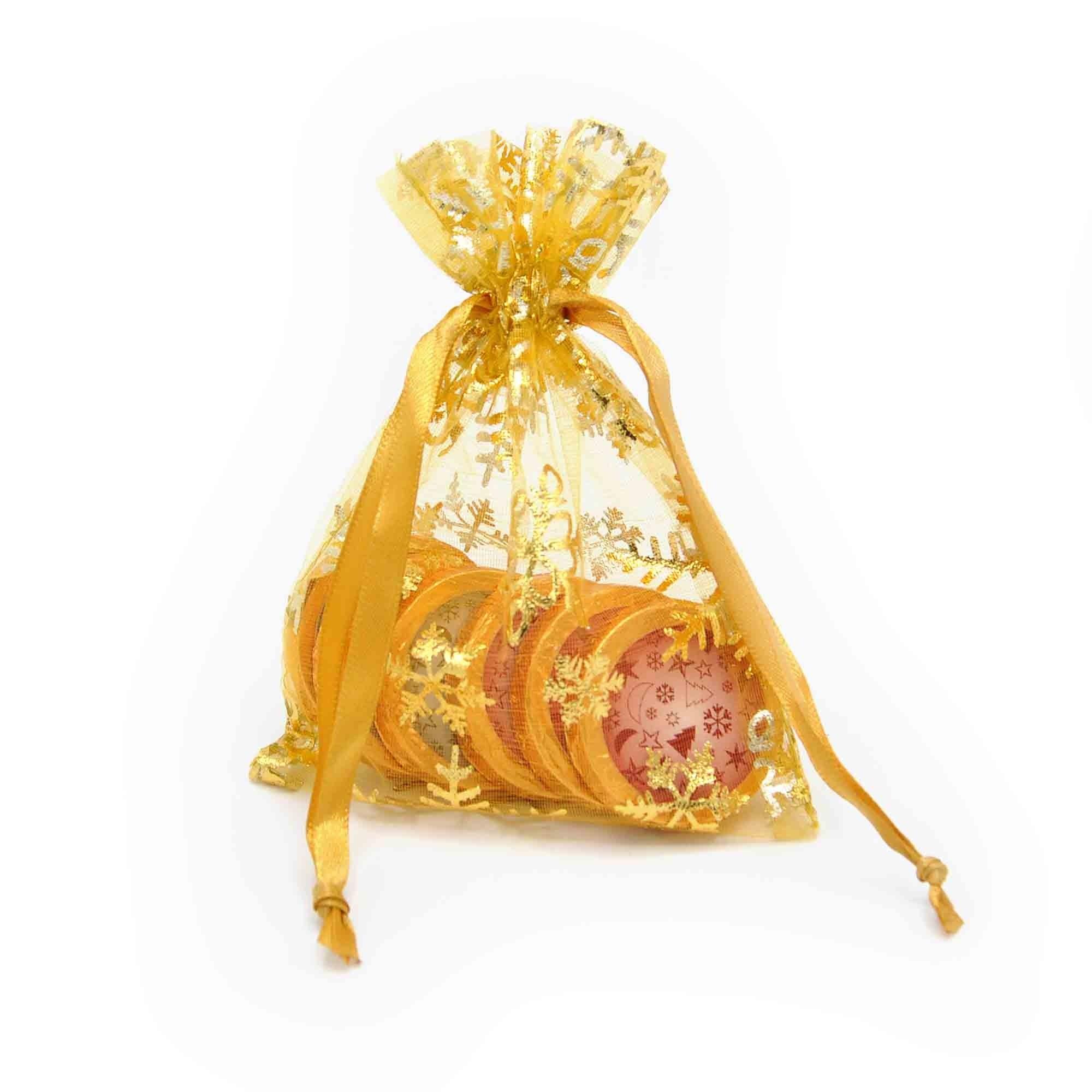 Organzasäckchen Christmas gold individuell, neutral