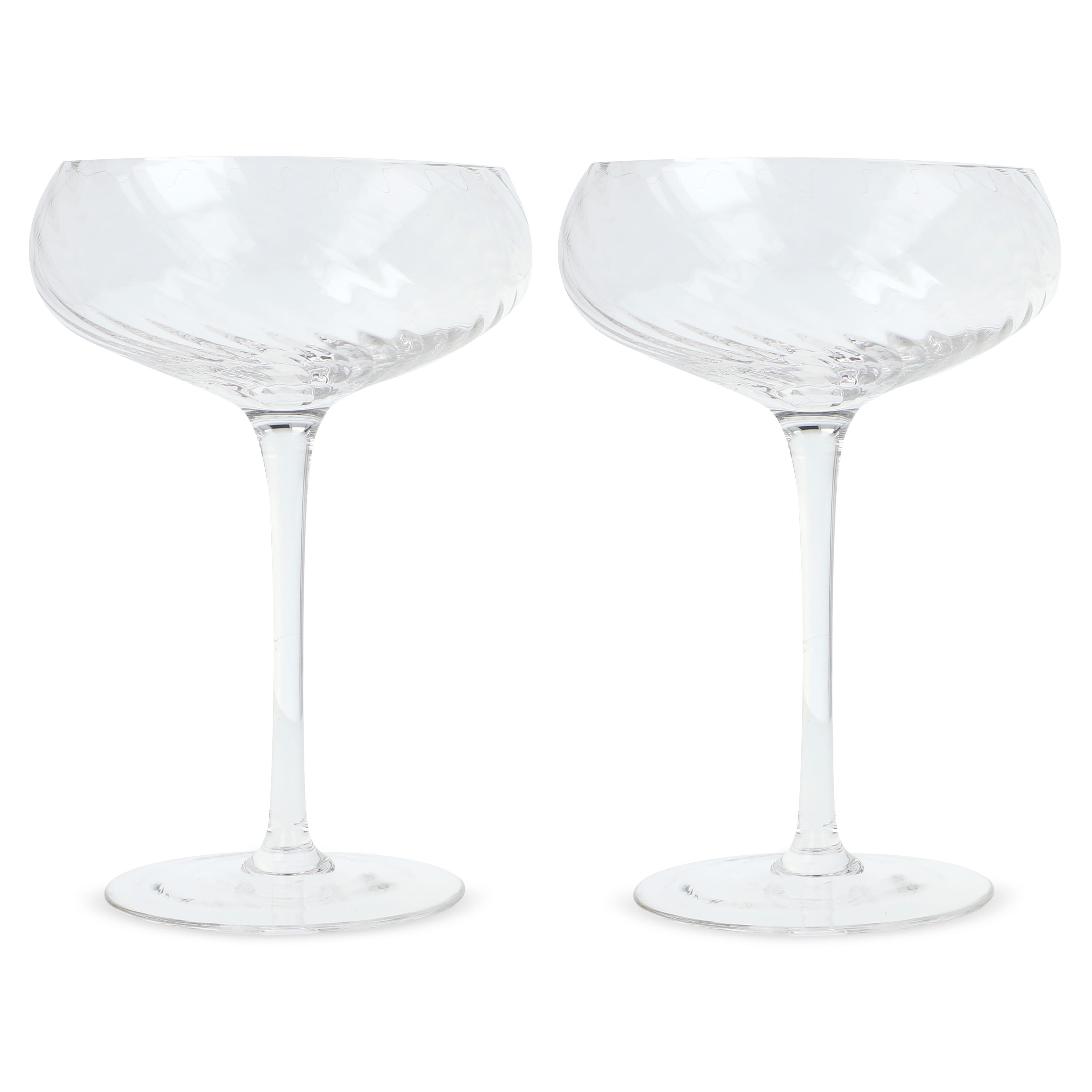 Byon Opacity 2er-Set Sektgläser mit stilvollem Glasmuster 300ml