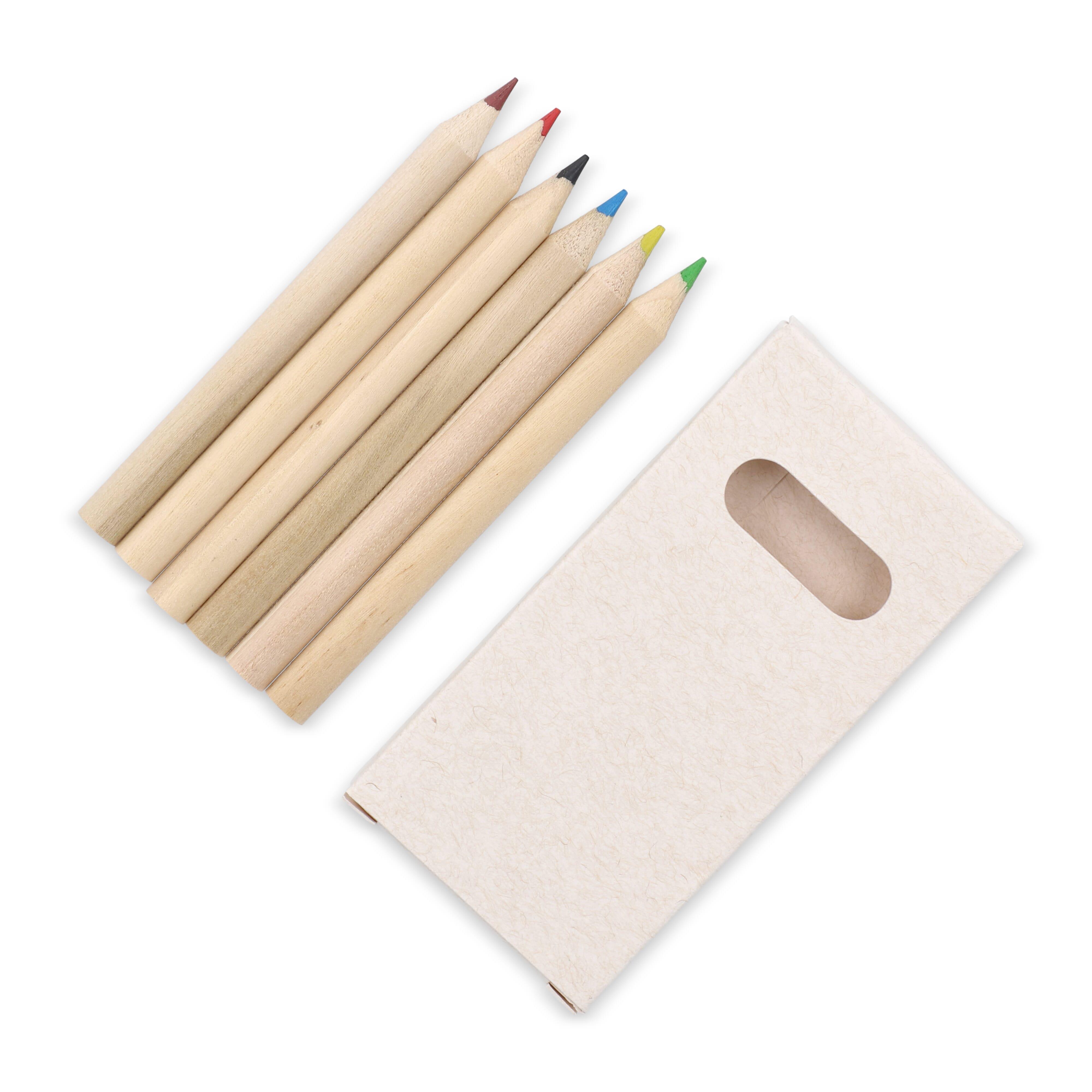 6 Buntstifte in einer Schachtel aus recyceltem Milchkarton