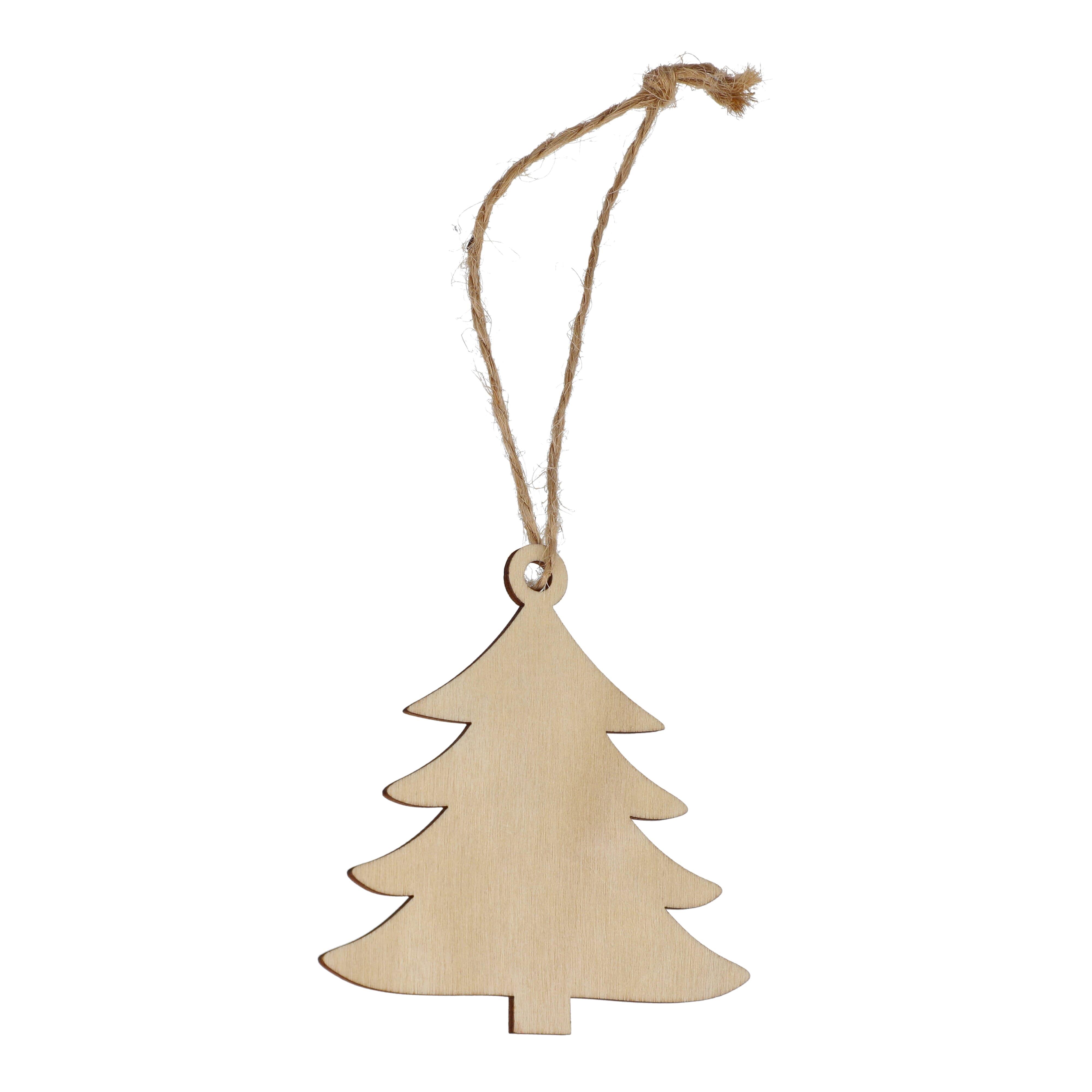 Baumförmiges Weihnachtsornament aus Holz
