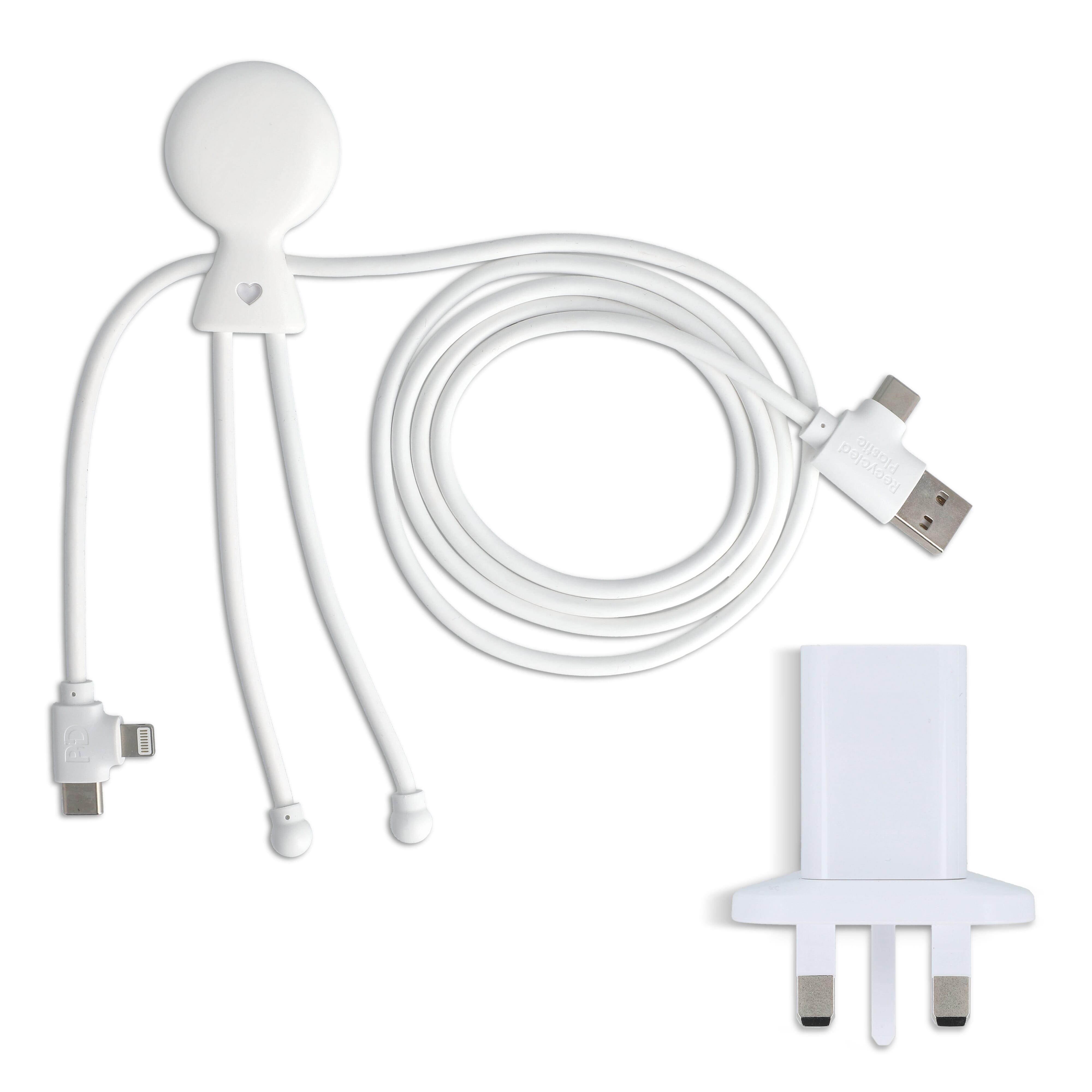 2090 - Xoopar Mr. Bio Langes Ladekabel + UK Stecker Adapter