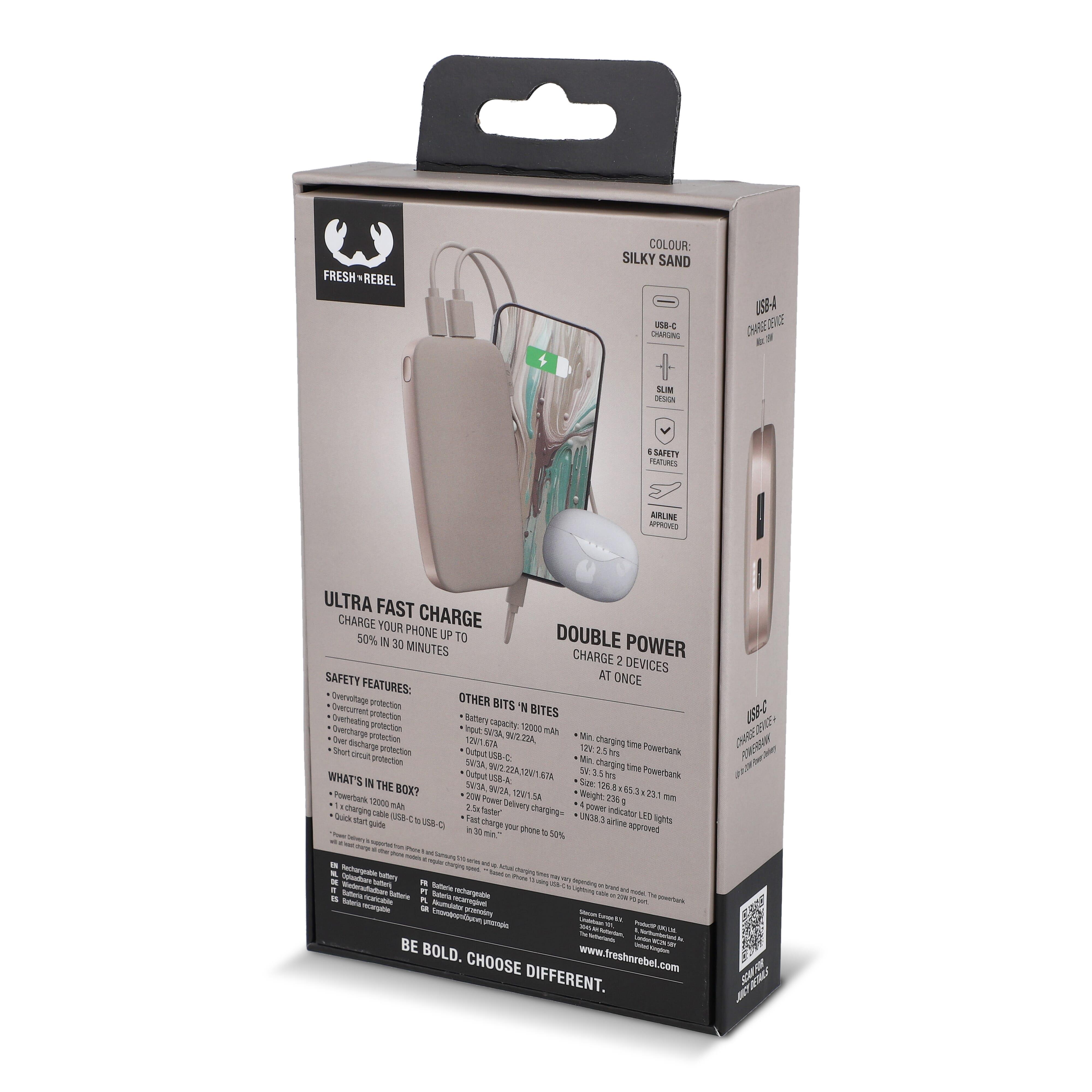 2PB12100 | Fresh ´n Rebel Powerbank 12000mAh USB-C Schnellladung 20W