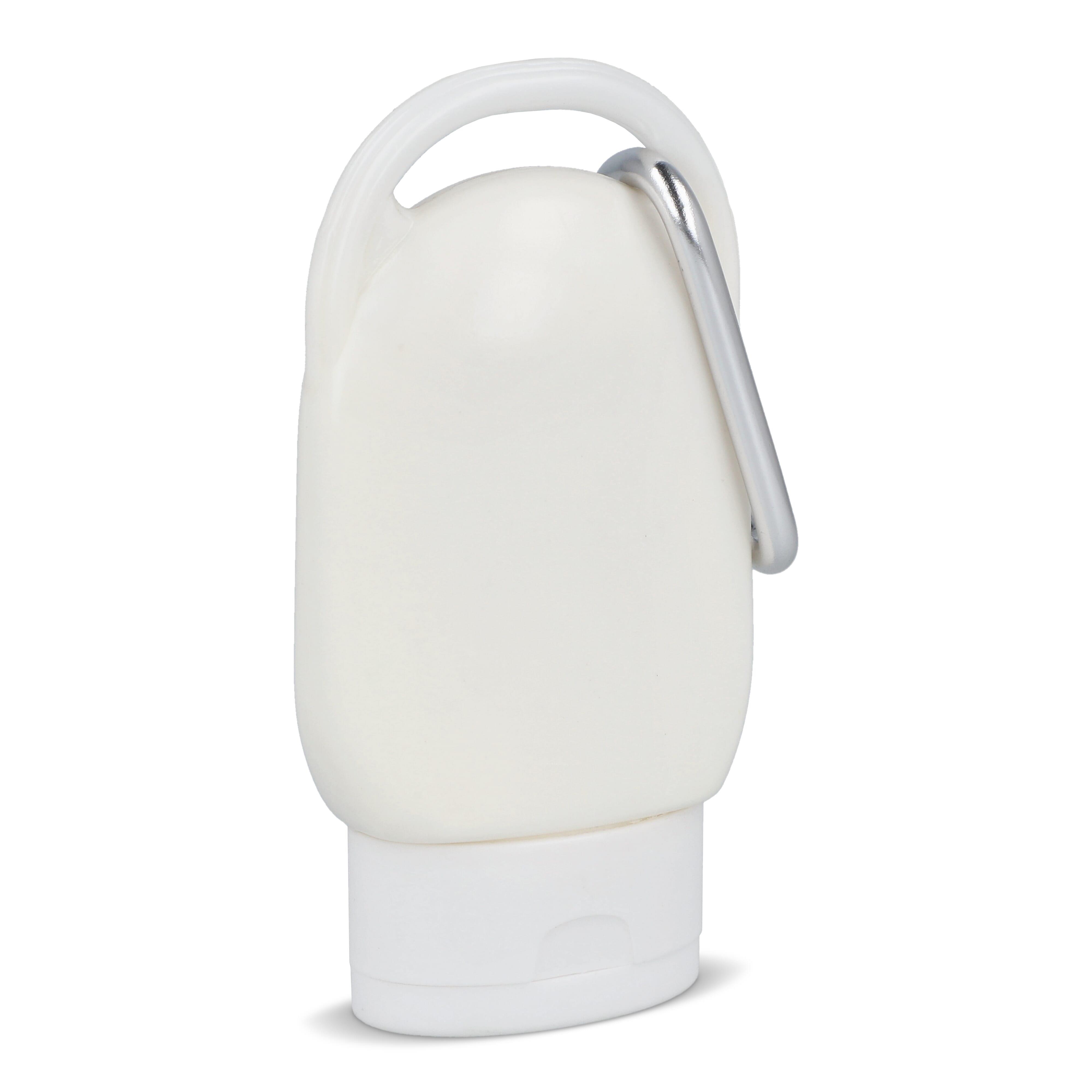Sonnenschutzlotion mit Karabiner SPF30 aus recyceltem Material