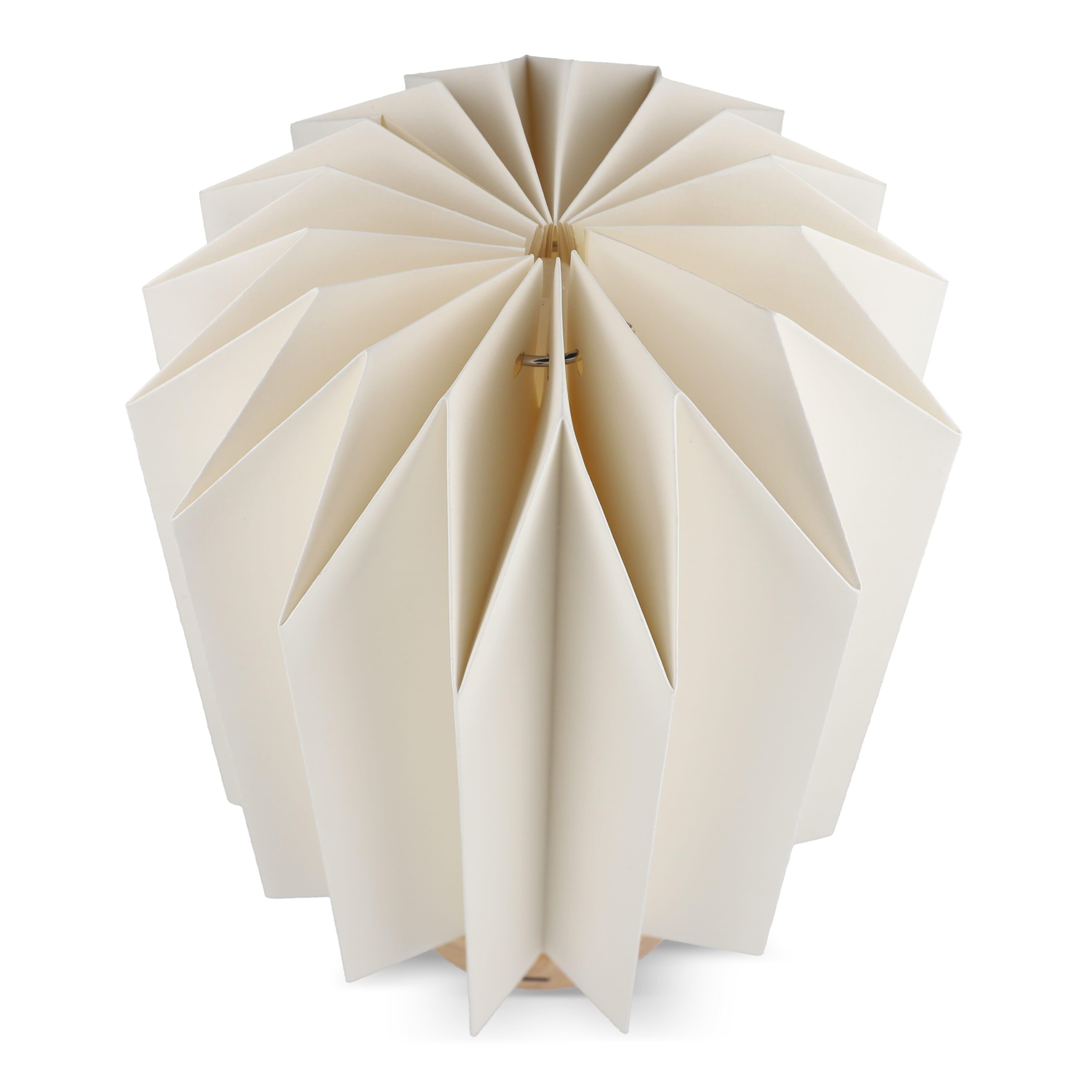 Coollux faltbare Papier-LED-Lampe Eos auf Holzsockel, 25 cm (Briefkastengröße)