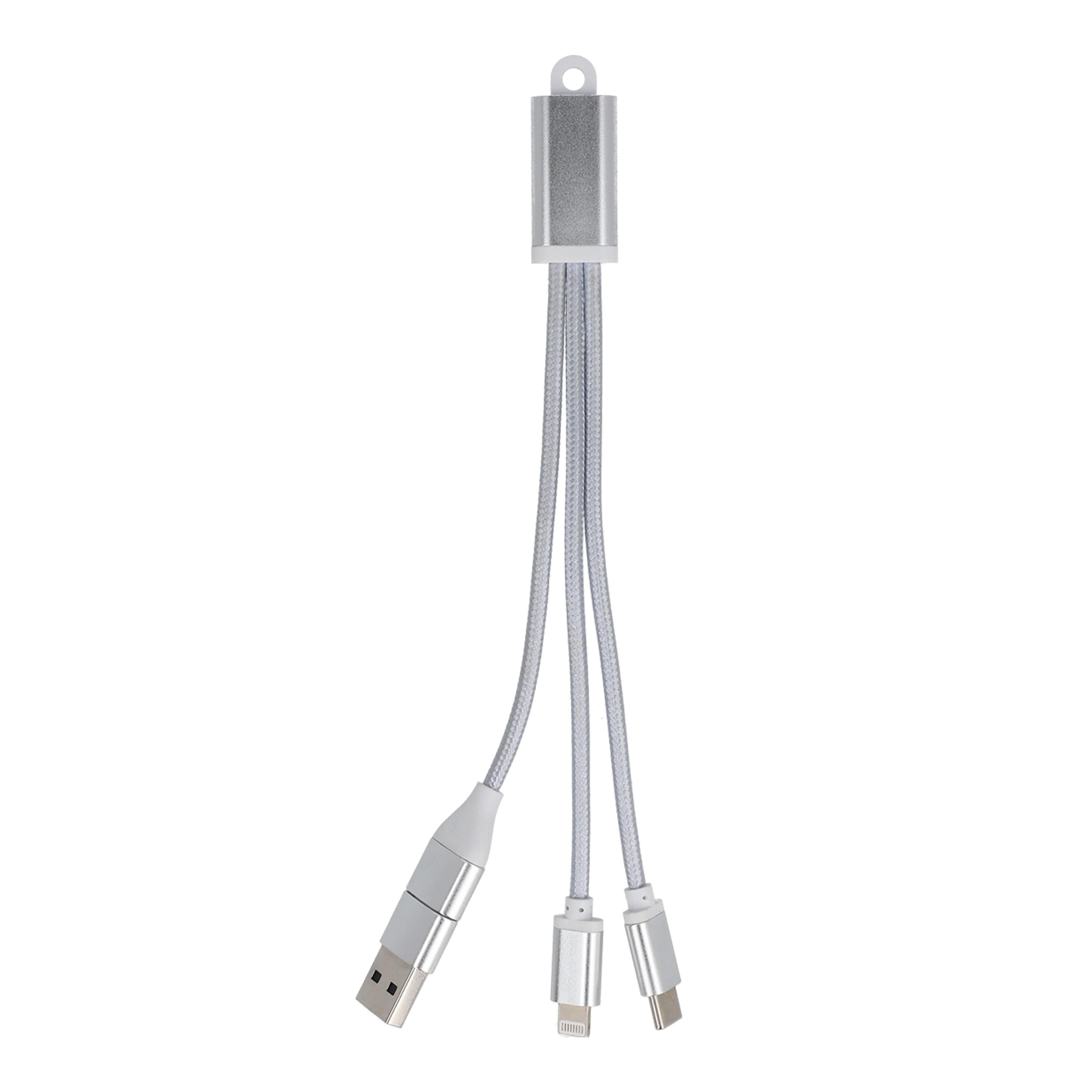 2-in-1-Ladekabel USB-A/C zu USB-C & Lightning Aluminium