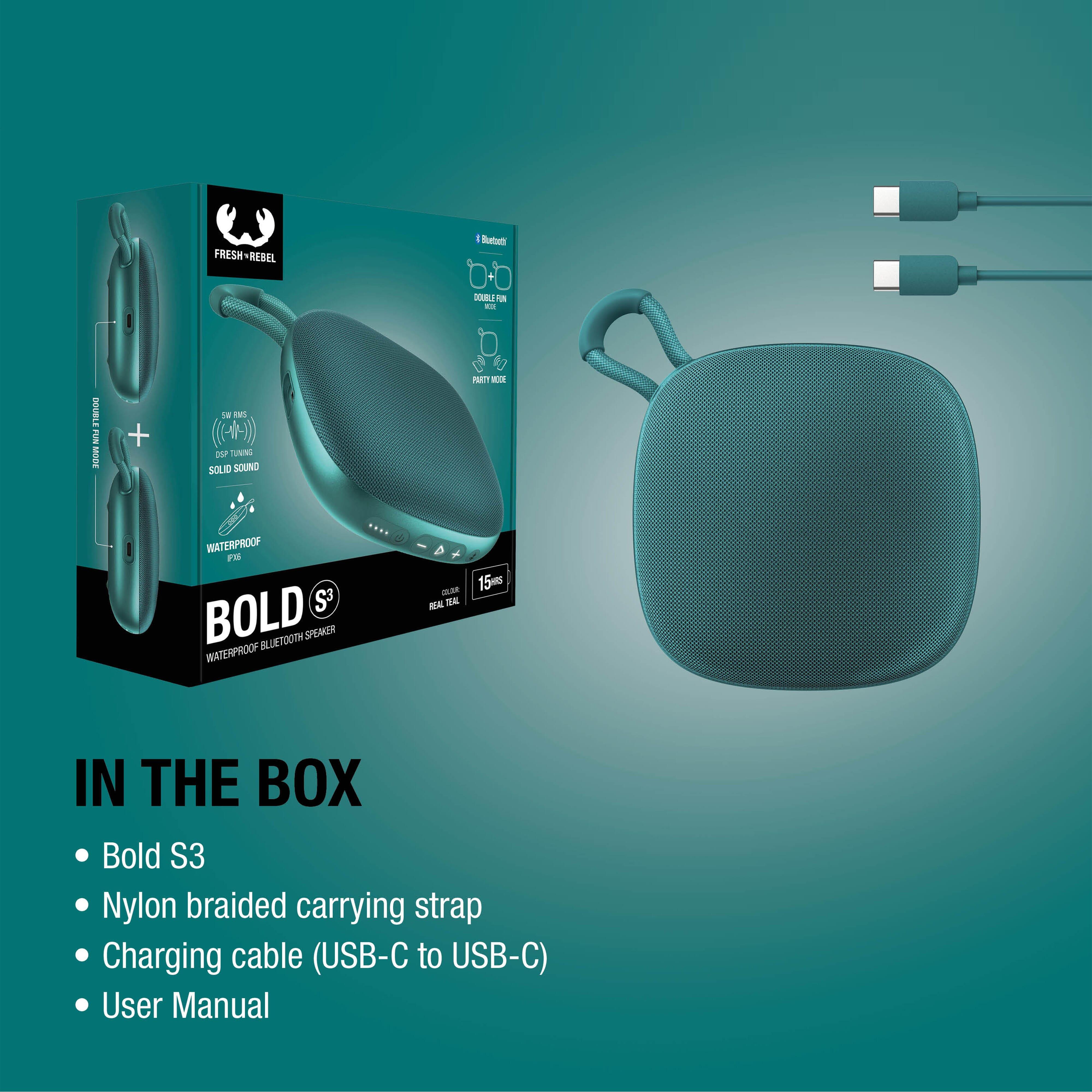 Fresh n Rebel Bold S3 wasserdichter Bluetooth-Lautsprecher