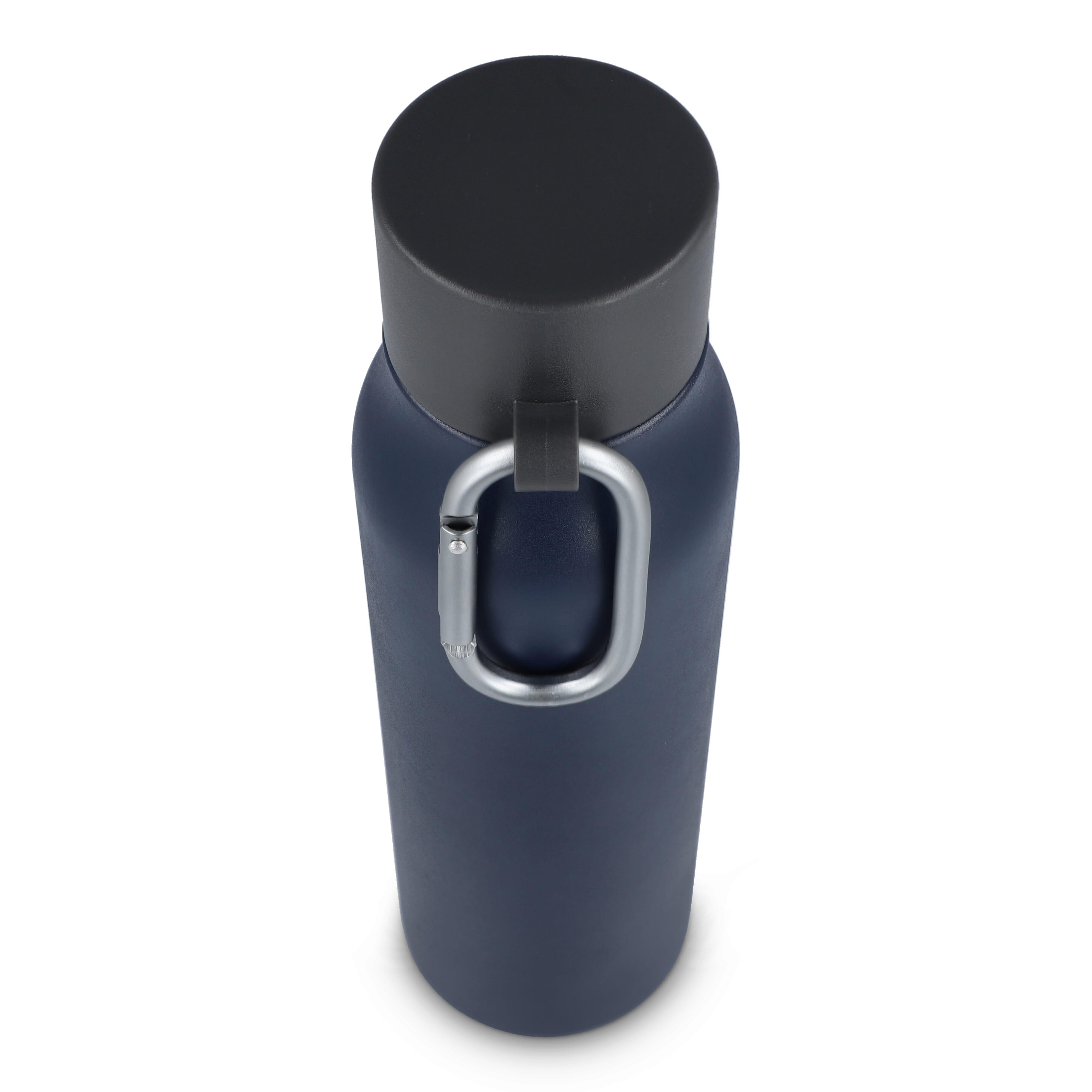 Karabiner mattierte Isolierflasche 600 ml
