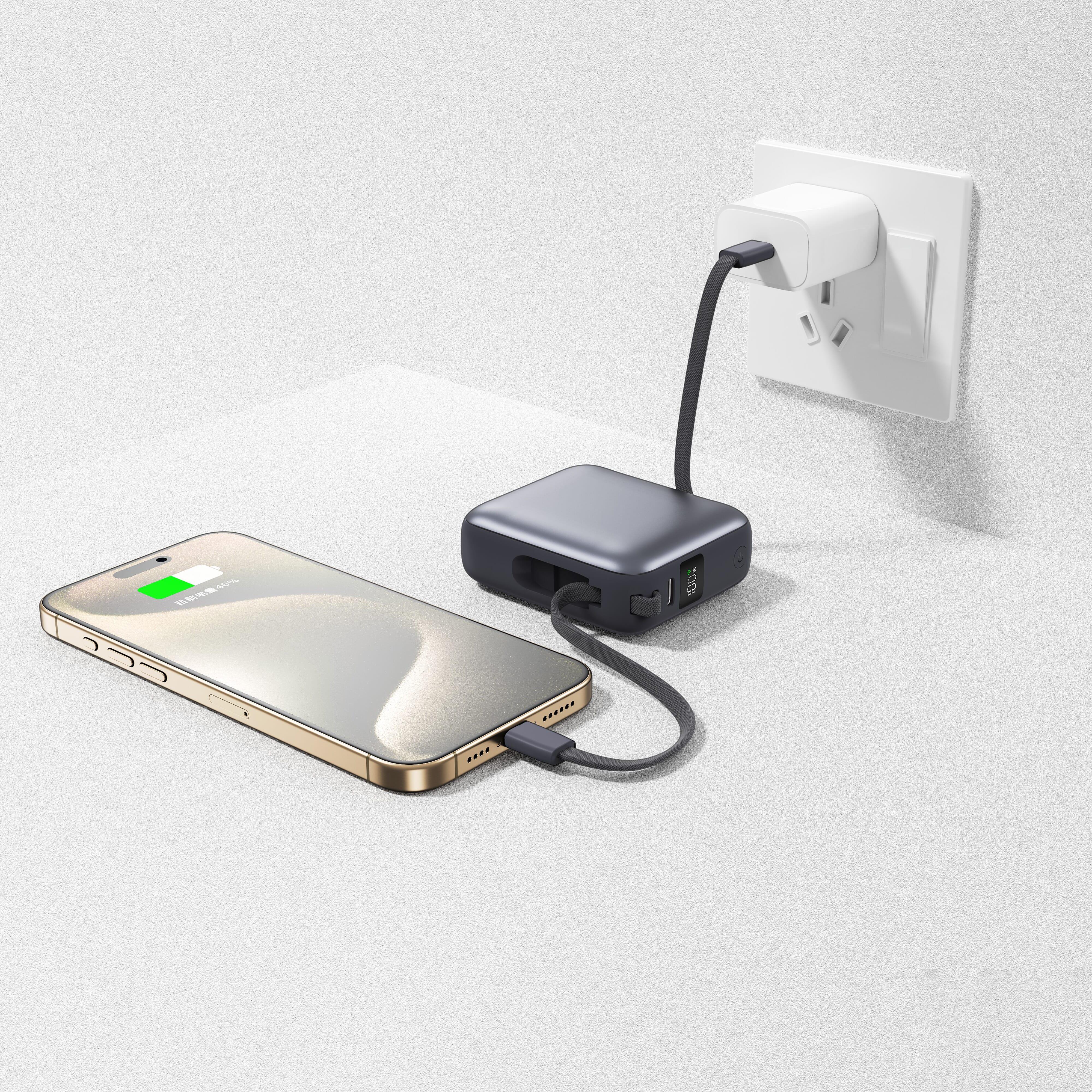 Nova Powerbank 22,5 W Power Delivery mit integrierten Kabeln 10.000 mAh