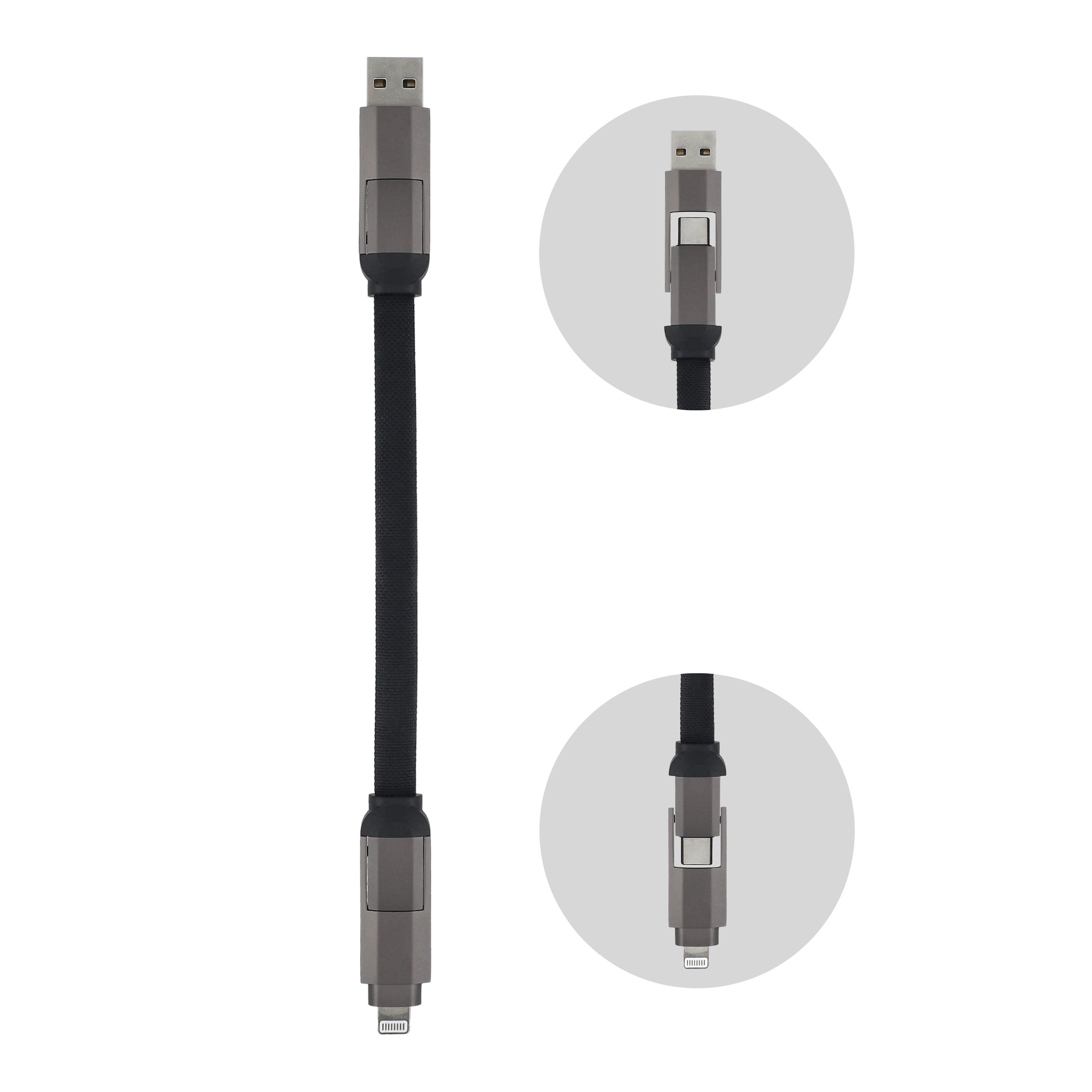 Multifunktionales 4-in-1 Kabel Schlüsselanhänger Größe 60 W