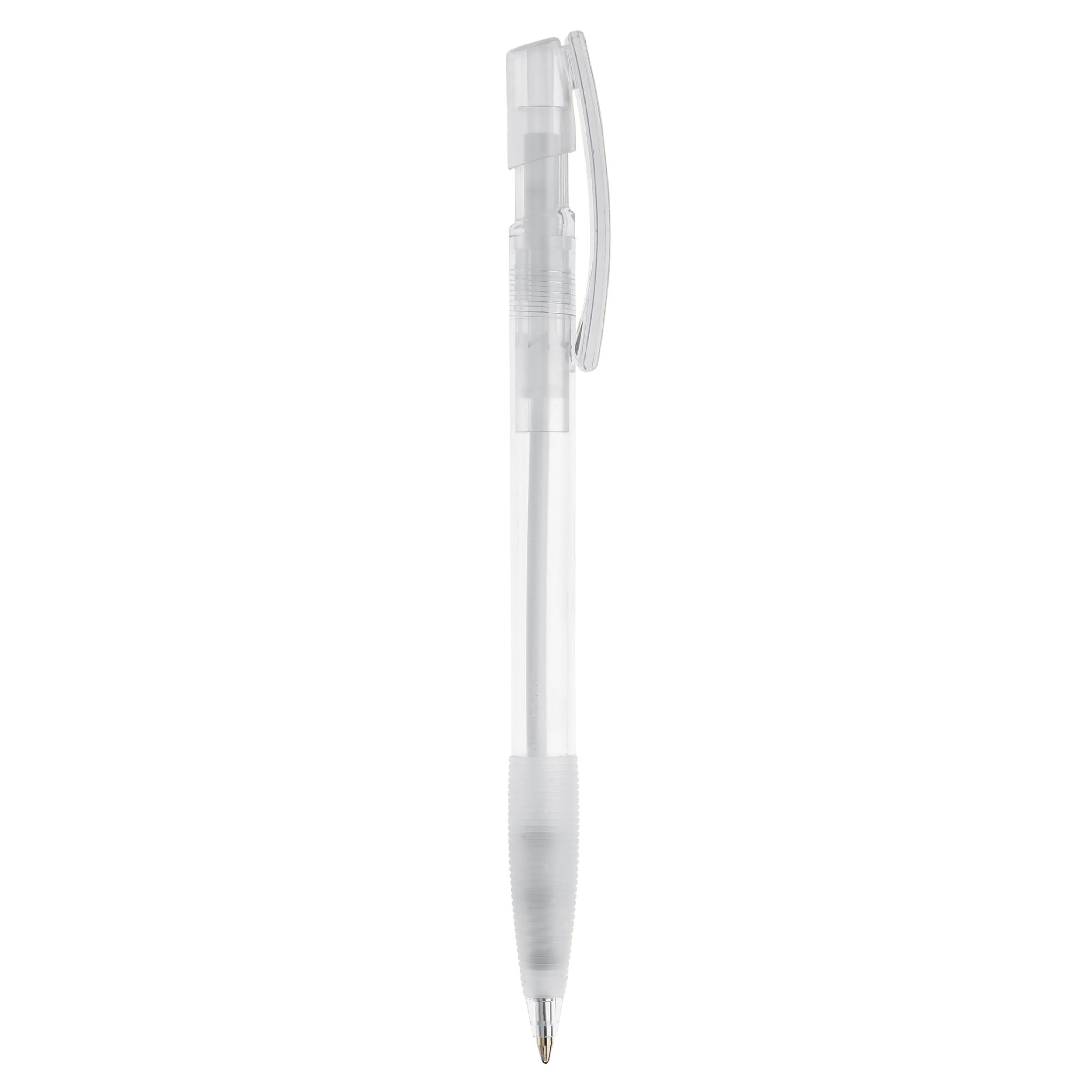 Kugelschreiber Nash Transparent mit Gummigriff