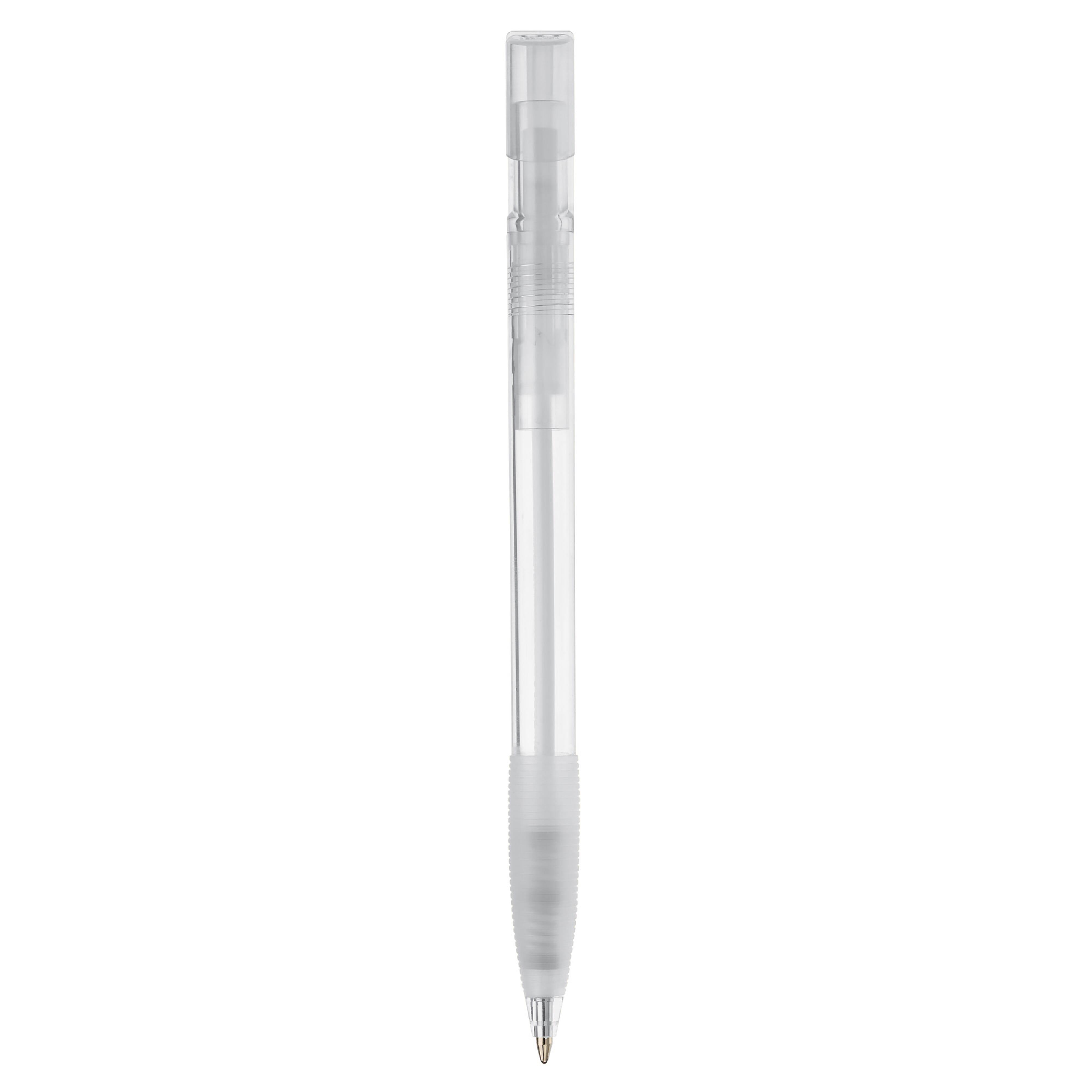 Kugelschreiber Nash Transparent mit Gummigriff