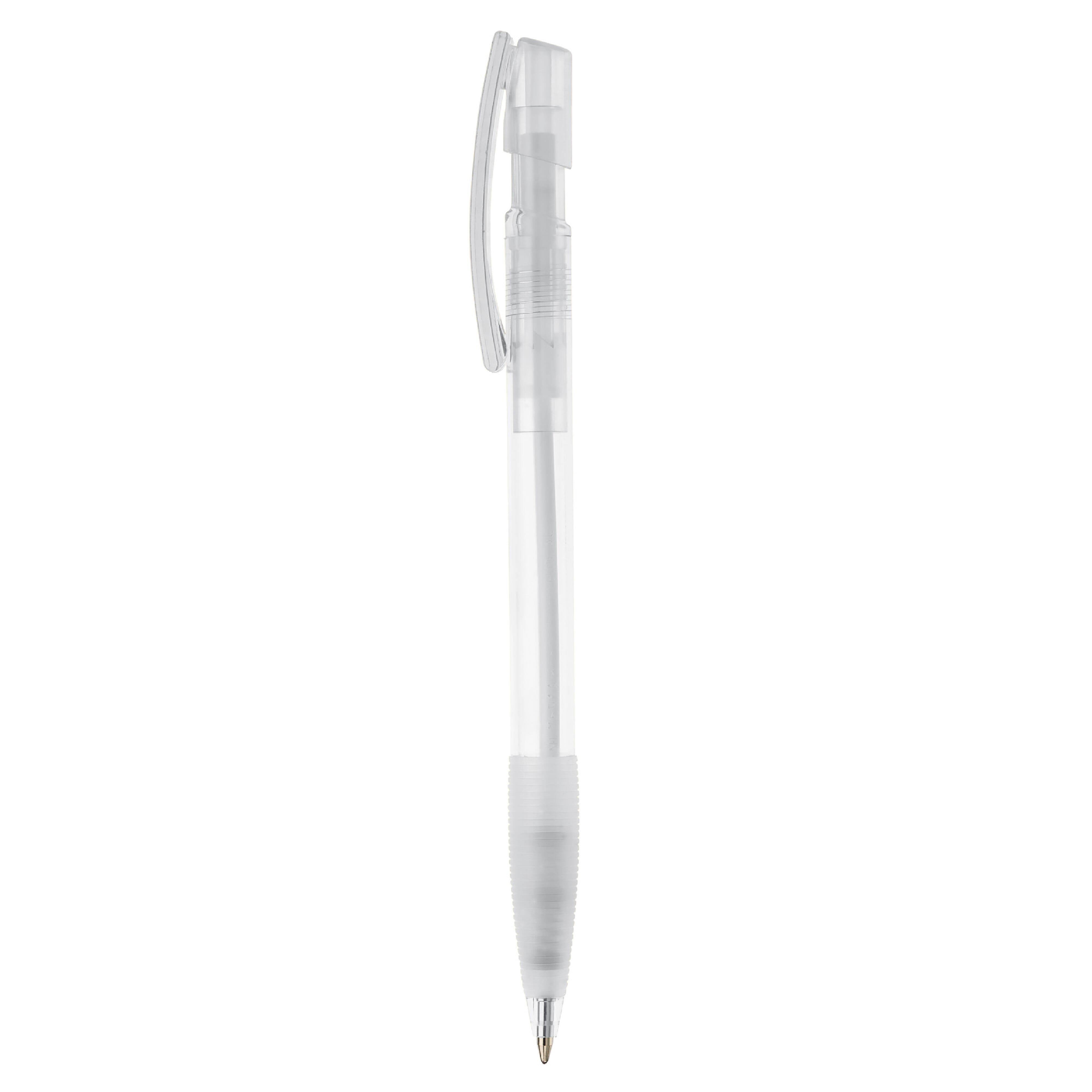 Kugelschreiber Nash Transparent mit Gummigriff