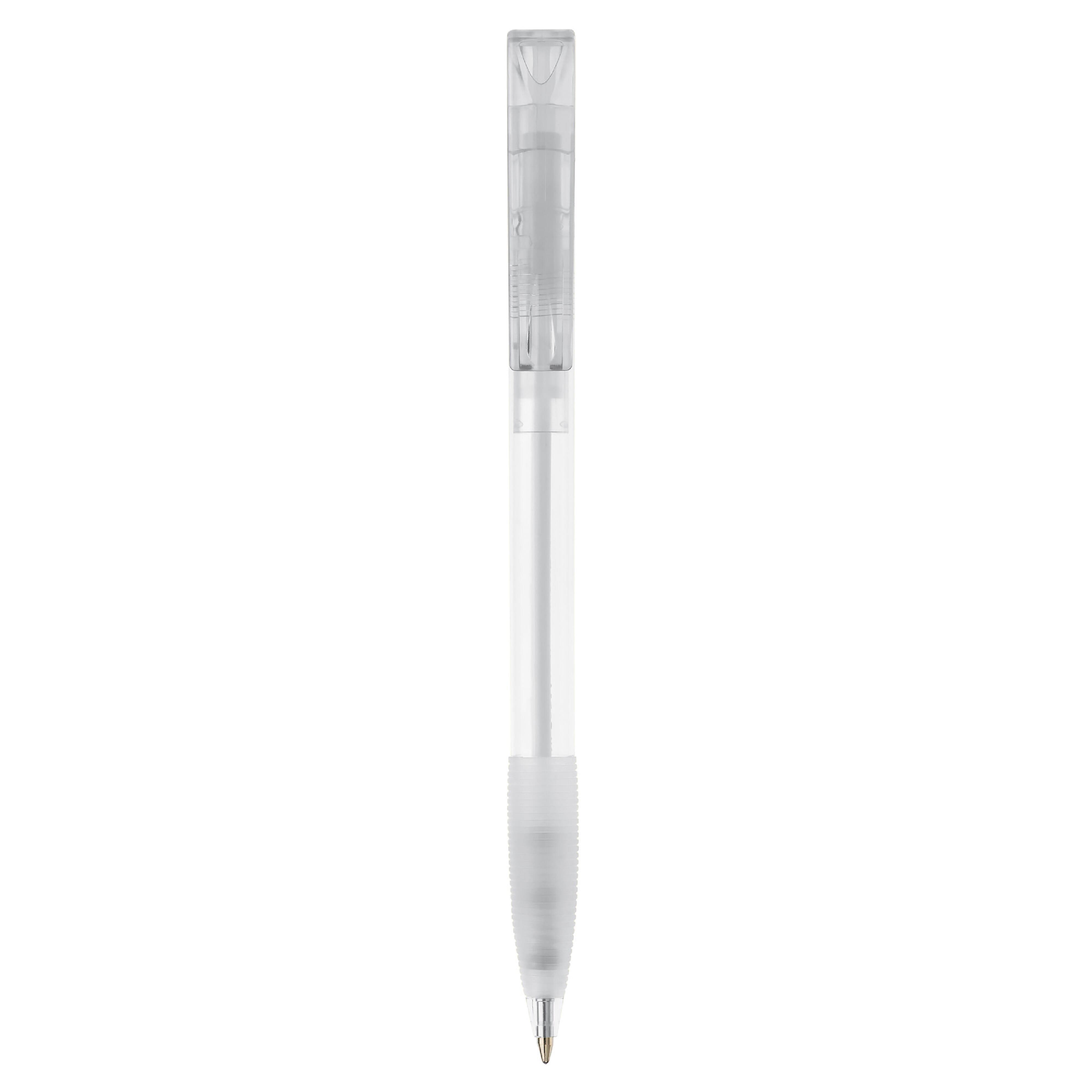 Kugelschreiber Nash Transparent mit Gummigriff