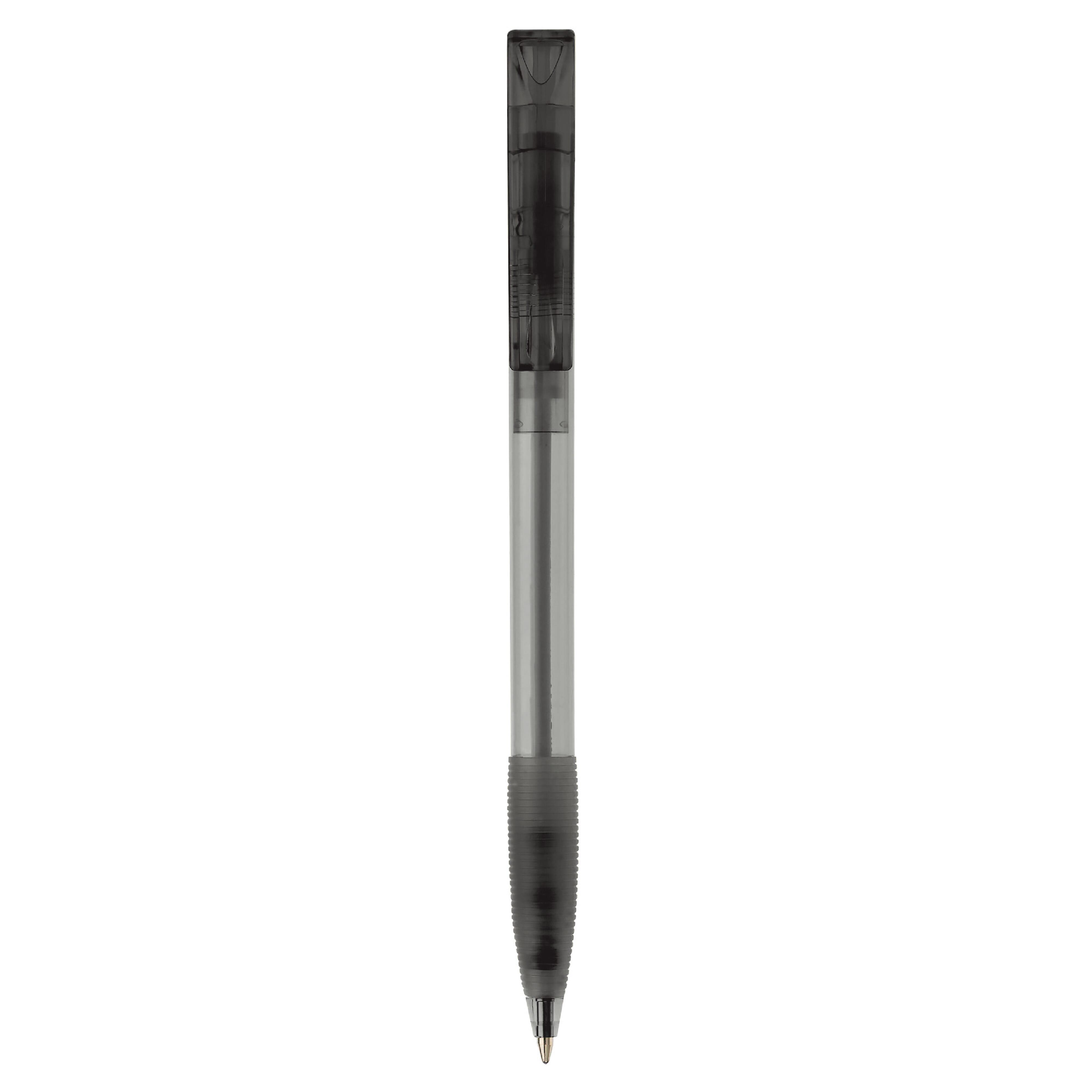 Kugelschreiber Nash Transparent mit Gummigriff